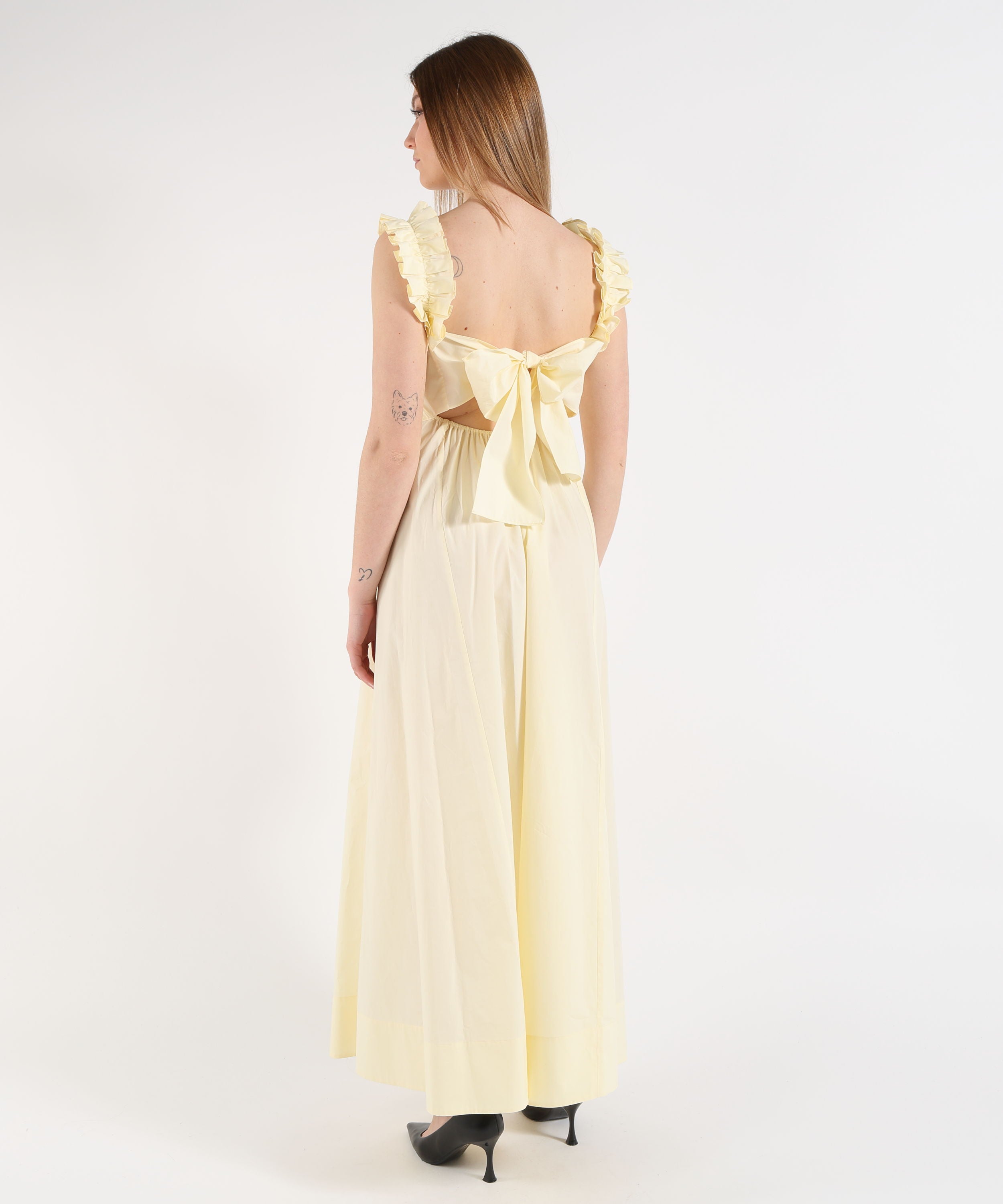 Abiti LIUJO BLACK Abito lungo con rouches Giallo | LIUJO BLACK