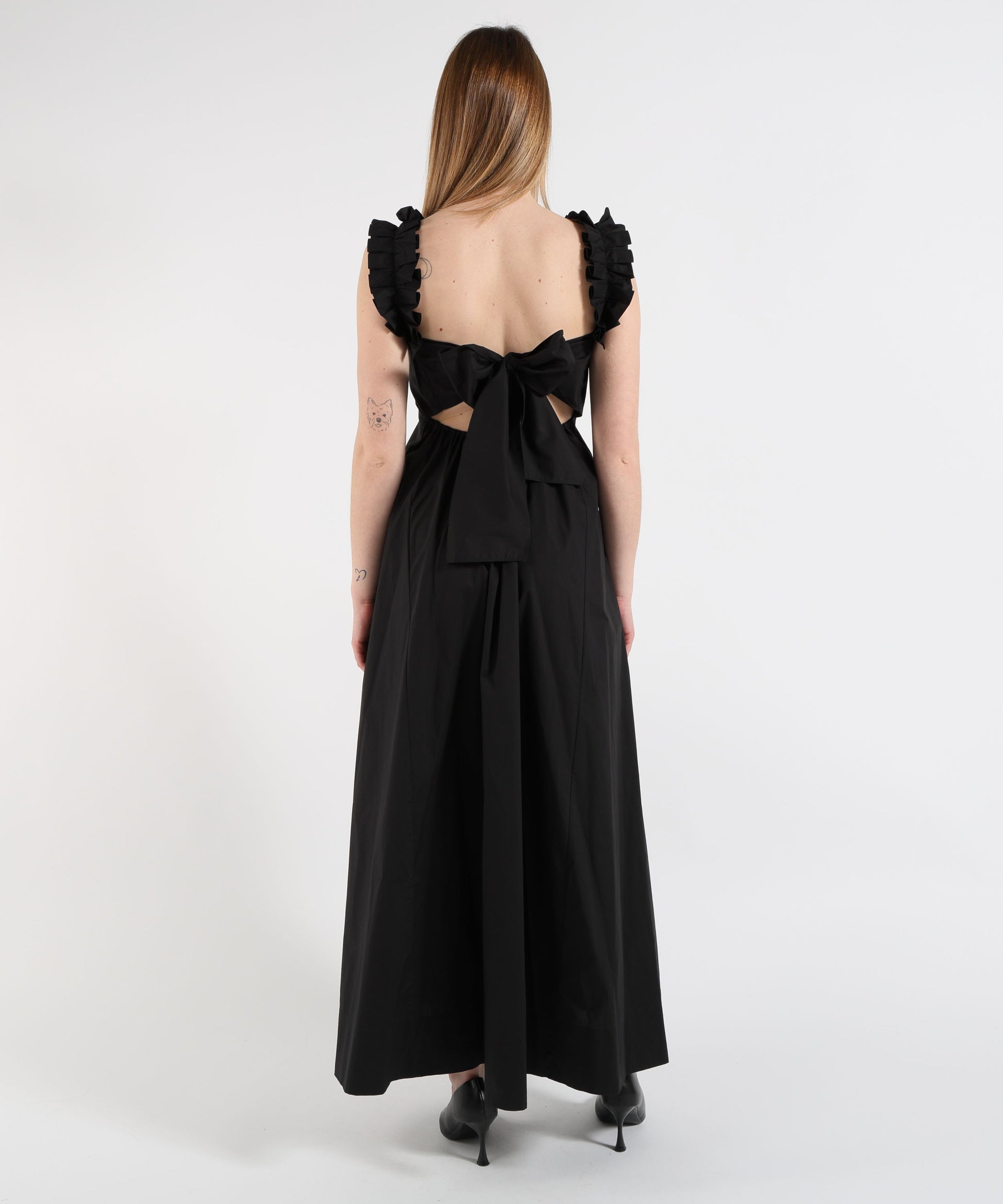 Abiti LIUJO BLACK Abito lungo con rouches Nero | LIUJO BLACK
