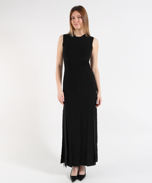 LIUJO BLACK Abito in maglia con frange