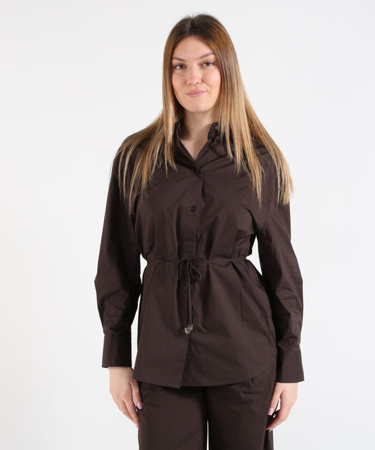 Shirts LIUJO WHITE Poplin Shirt Marrone | LIUJO WHITE