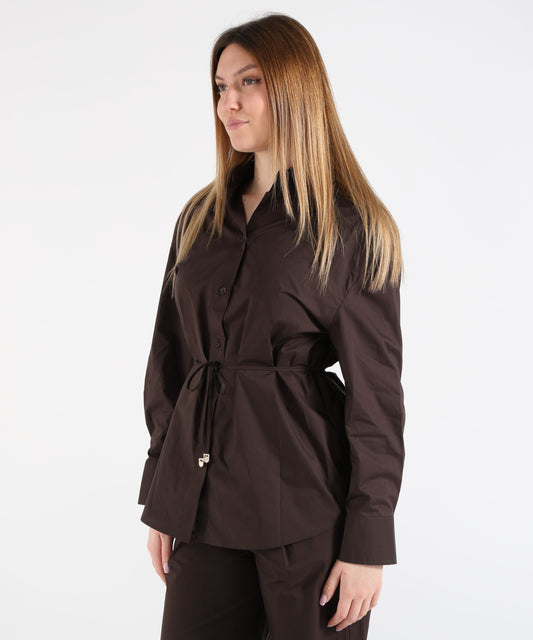 Shirts LIUJO WHITE Poplin Shirt Marrone | LIUJO WHITE