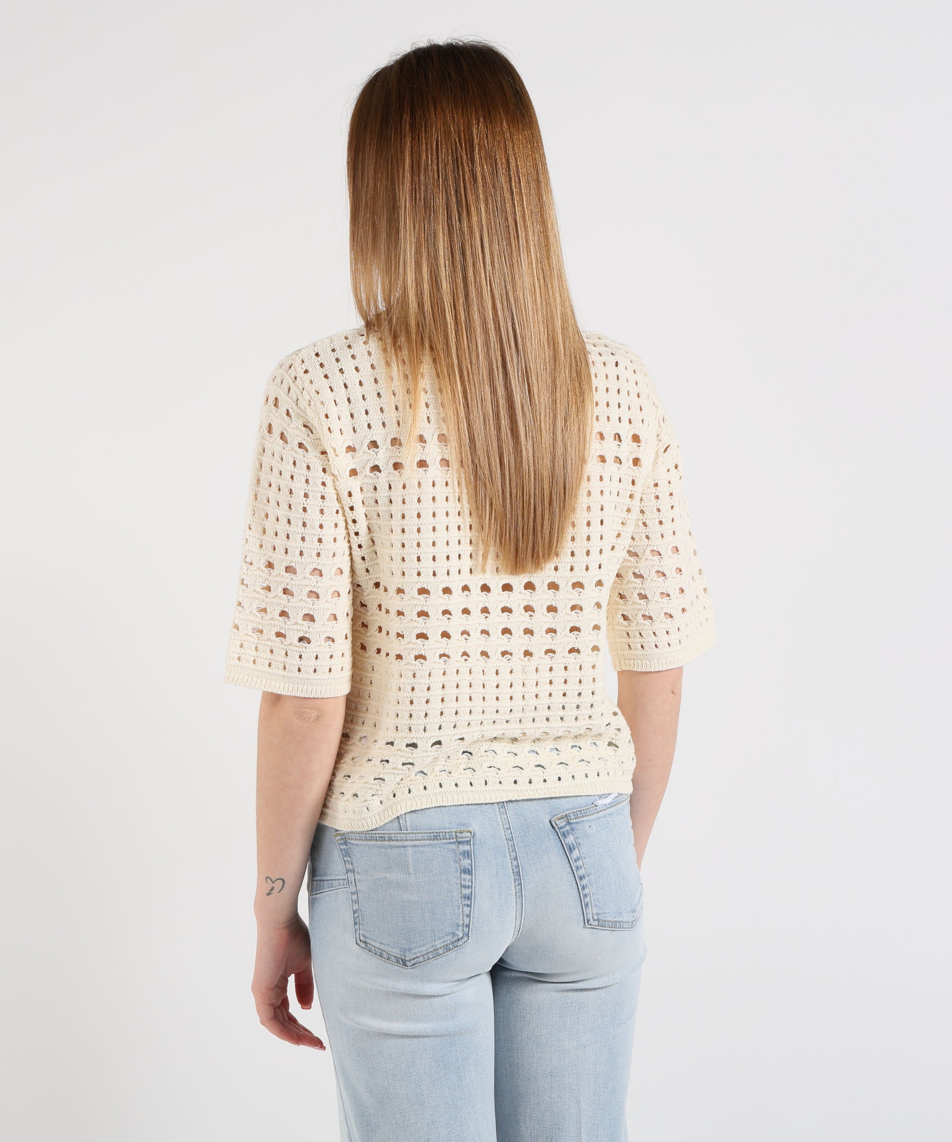 Knitwear LIUJO WHITE Crochet Cardigan Panna | LIUJO WHITE