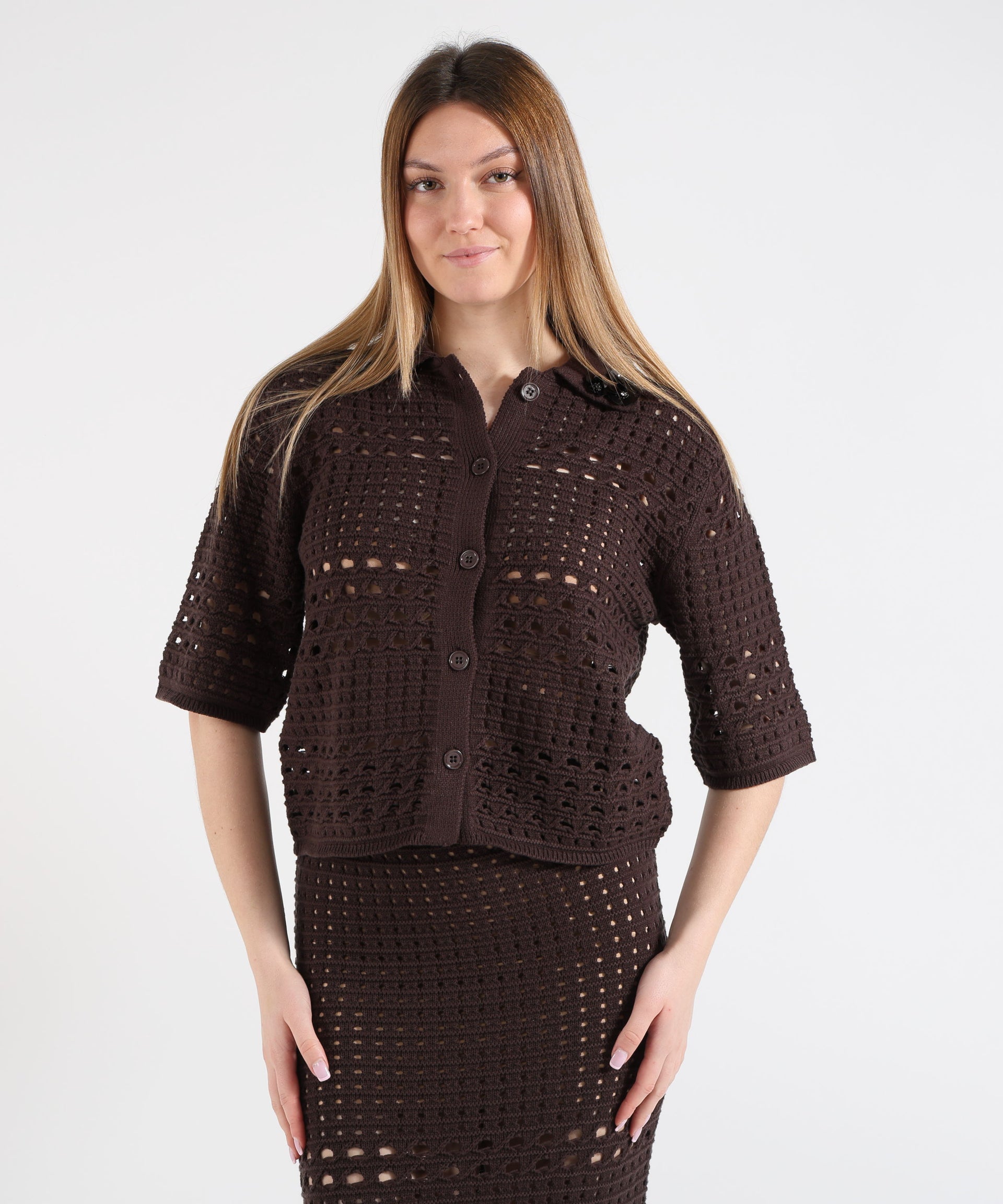 LIUJO WHITE Cardigan in crochet