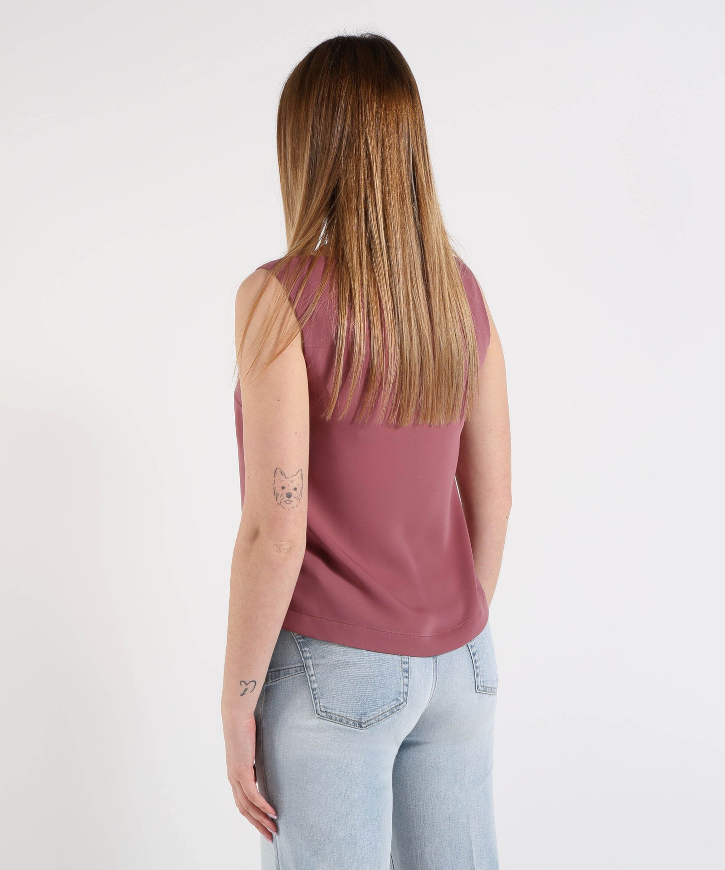 HERNO  V-neck top in lucent cady