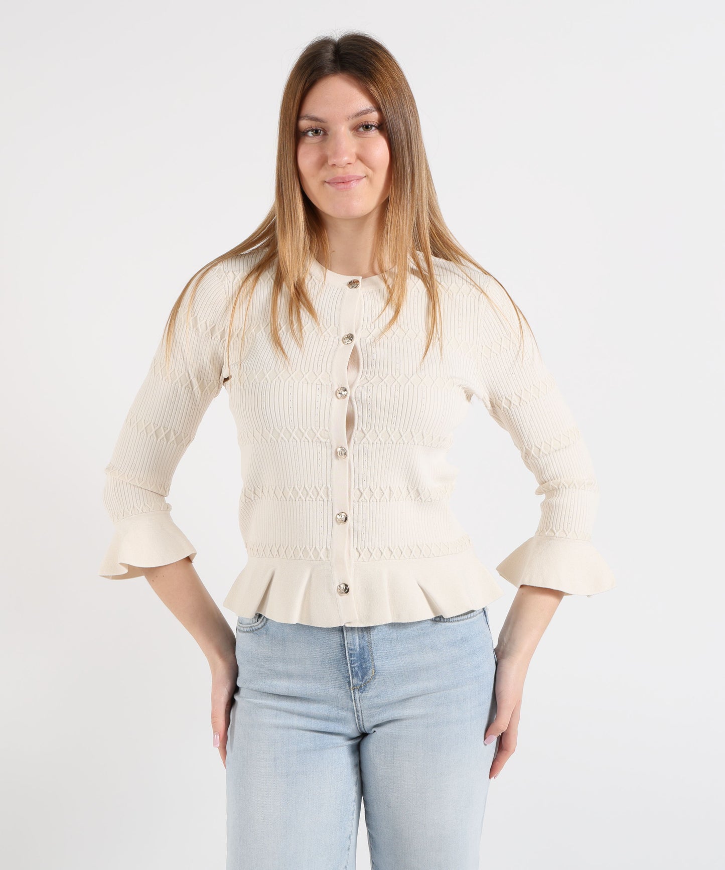 LIUJO BLACK Ruffle cardigan