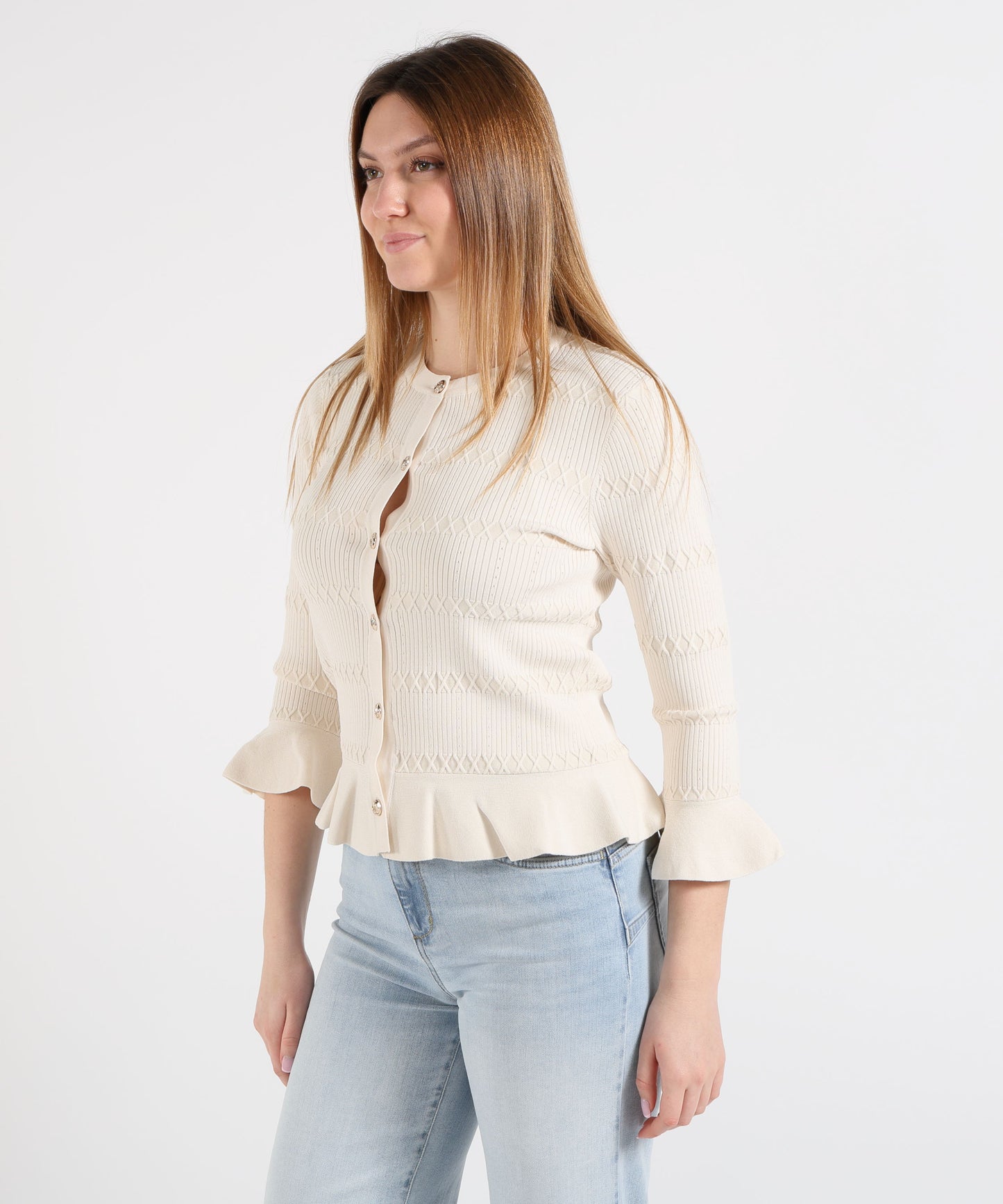 LIUJO BLACK Ruffle cardigan