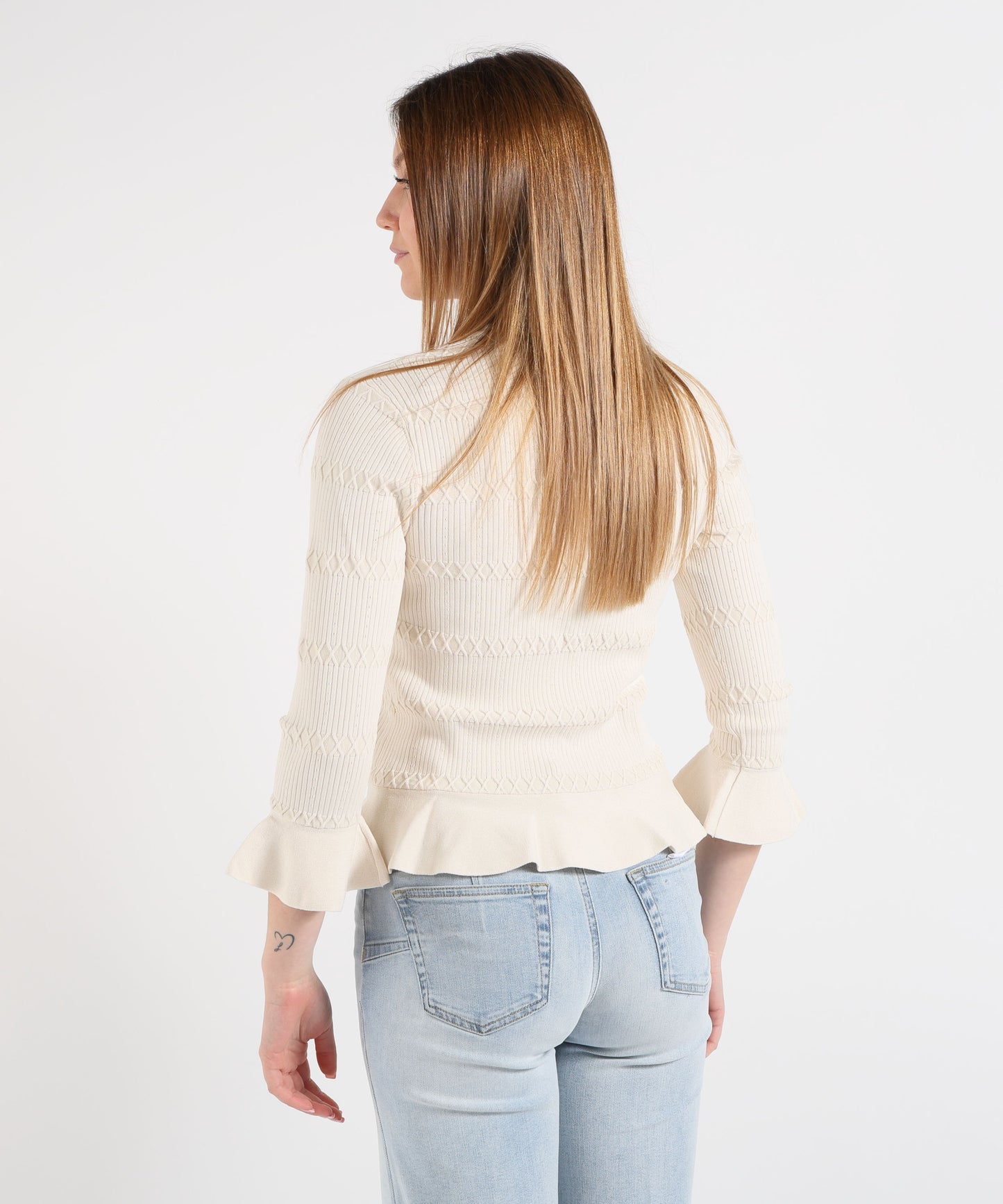 LIUJO BLACK Ruffle cardigan