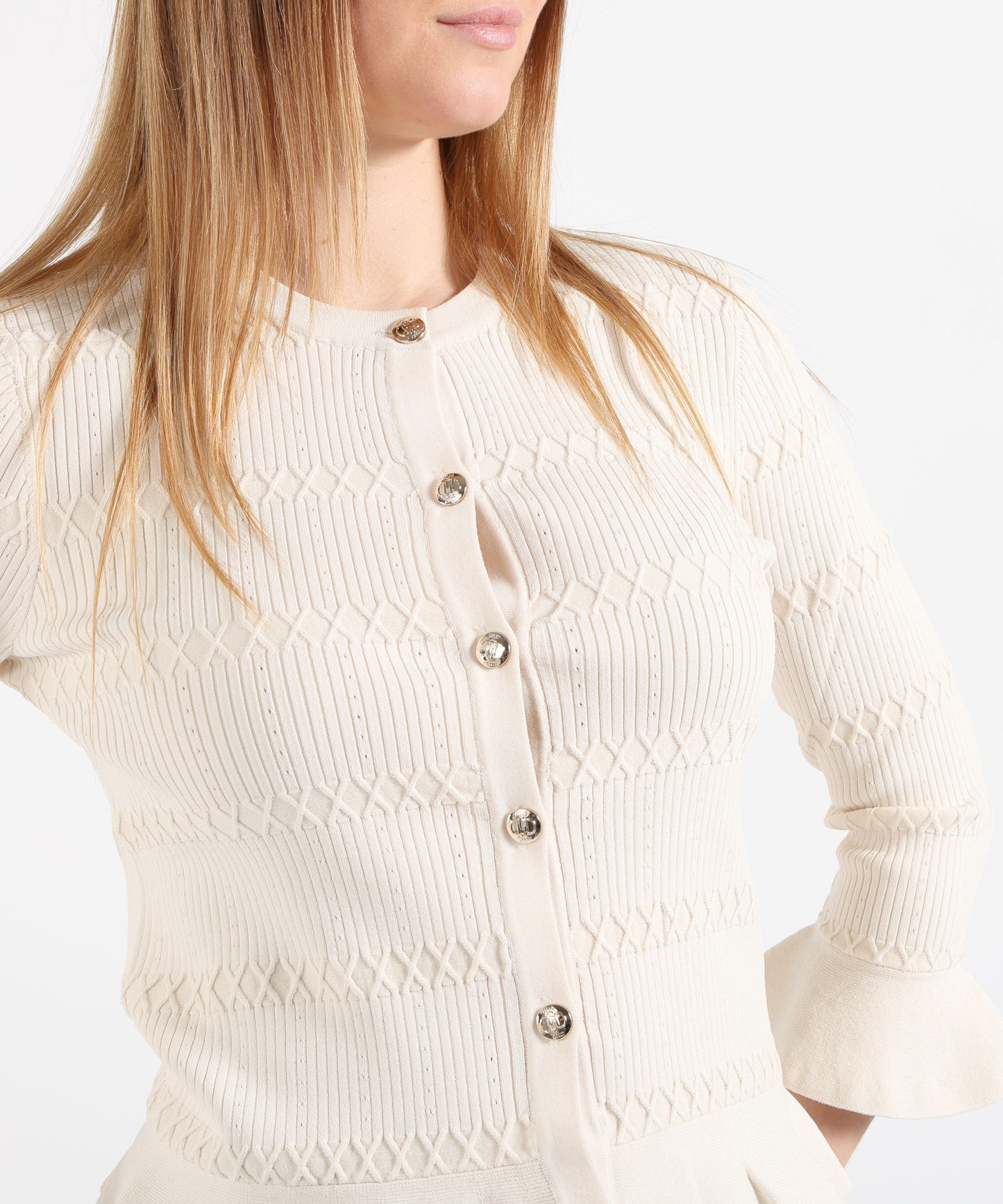 LIUJO BLACK Ruffle cardigan