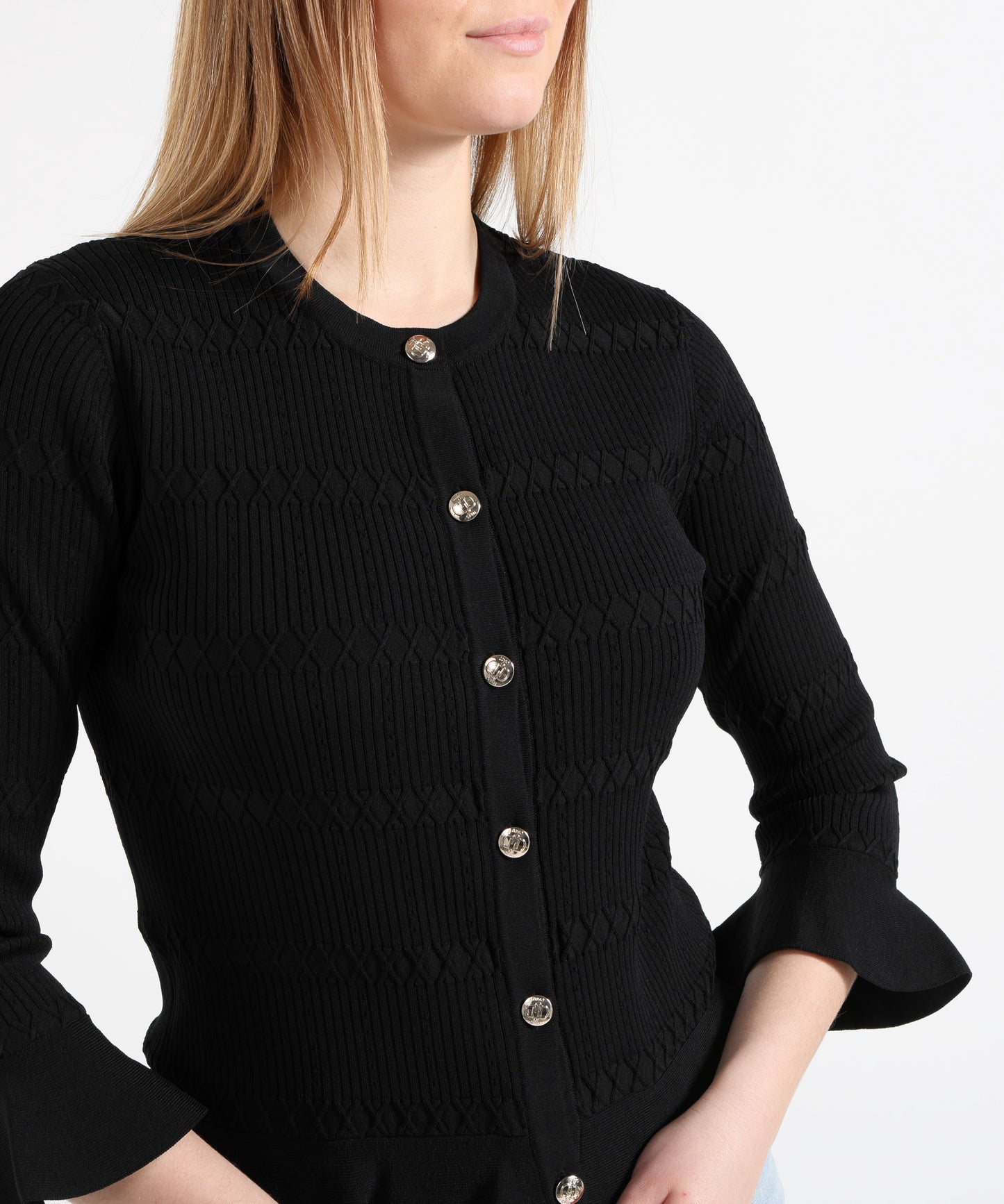 LIUJO BLACK Ruffle cardigan