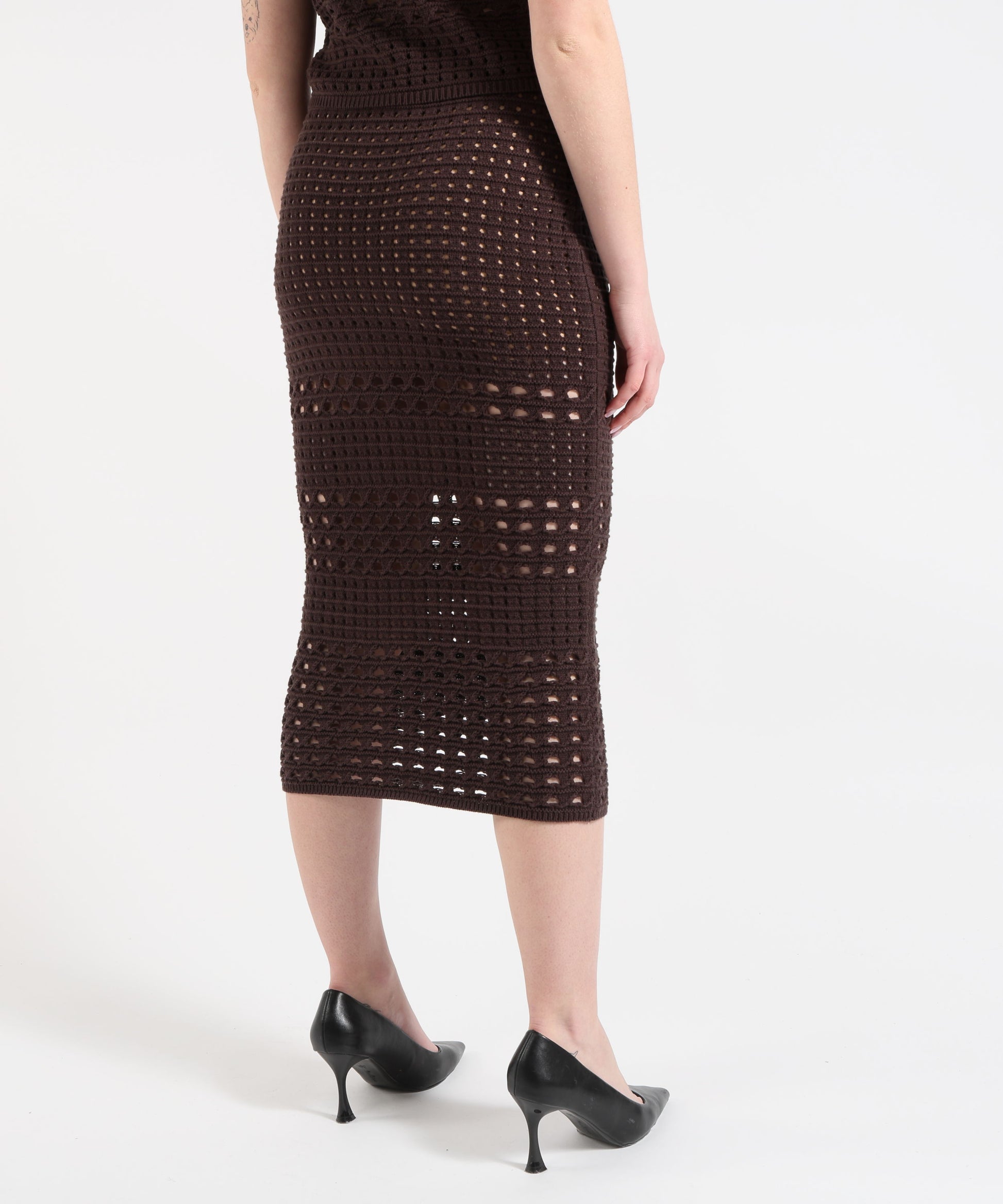 Skirts LIUJO WHITE Crochet Midi Skirt Marrone | LIUJO WHITE