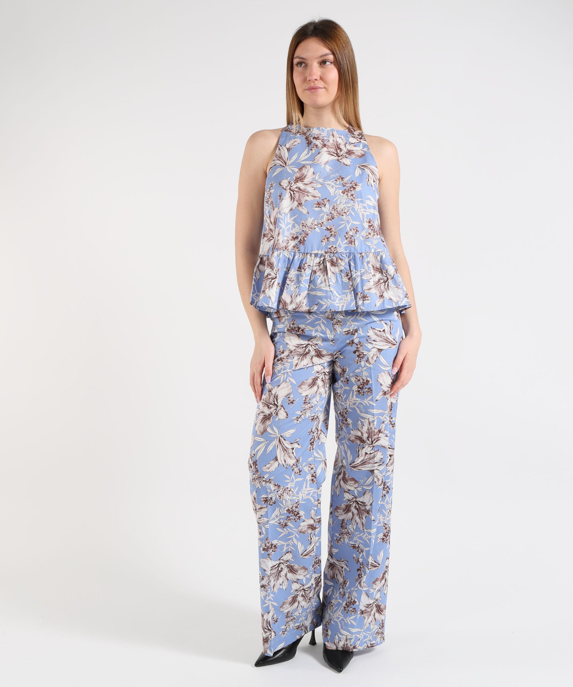 Top LIUJO WHITE Top in popeline con fiocco Fantasia | LIUJO WHITE