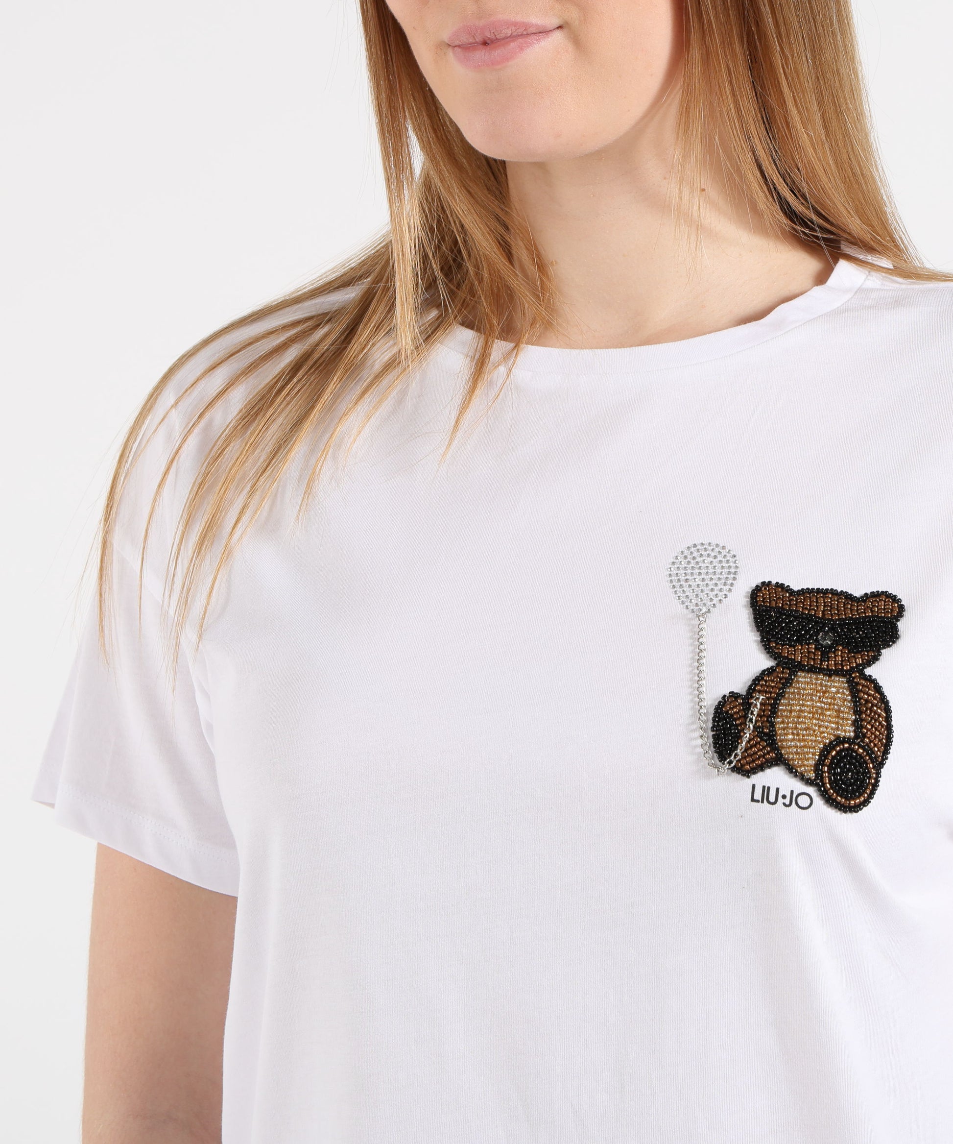 T-shirt LIUJO WHITE T-shirt con patch Bianco | LIUJO WHITE