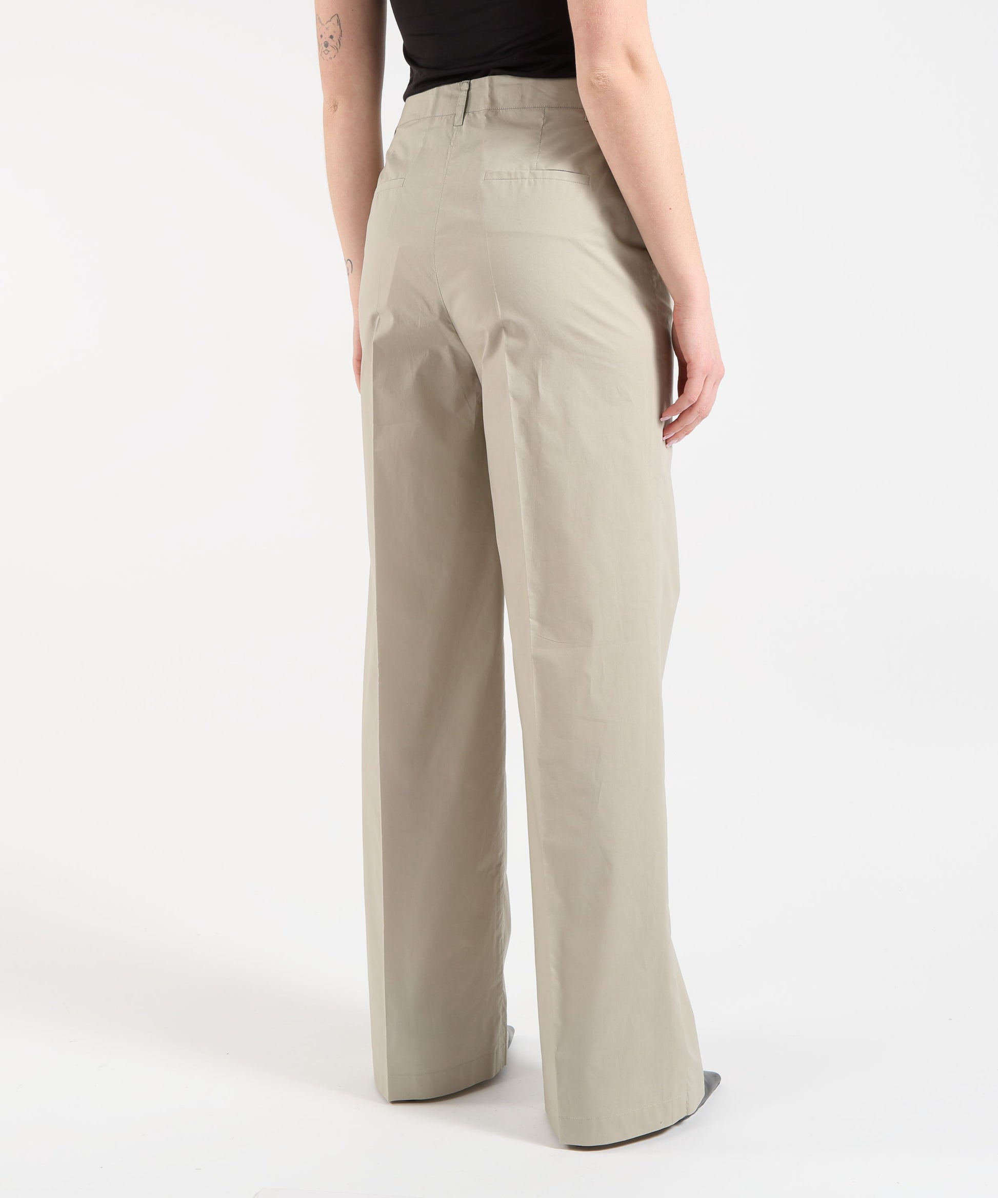 Pantaloni LIUJO WHITE Pantaloni palazzo in popeline Grigio | LIUJO WHITE