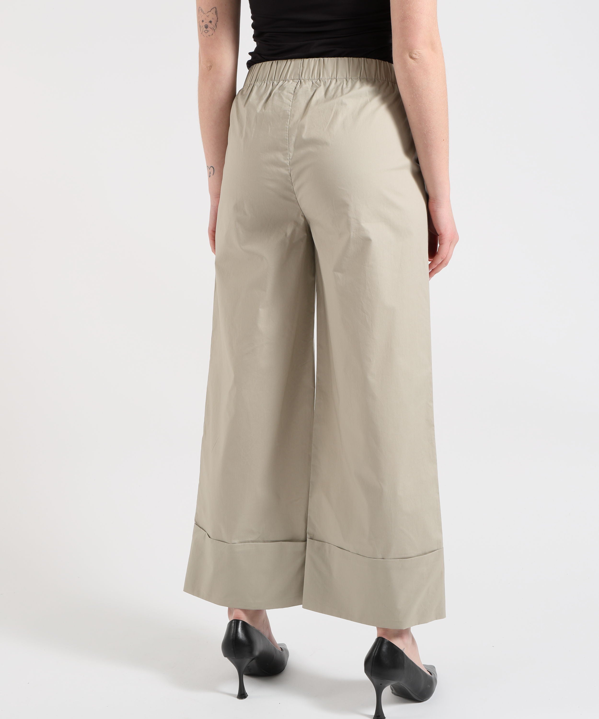 Trousers LIUJO WHITE Poplin Flare Pants Grigio | LIUJO WHITE