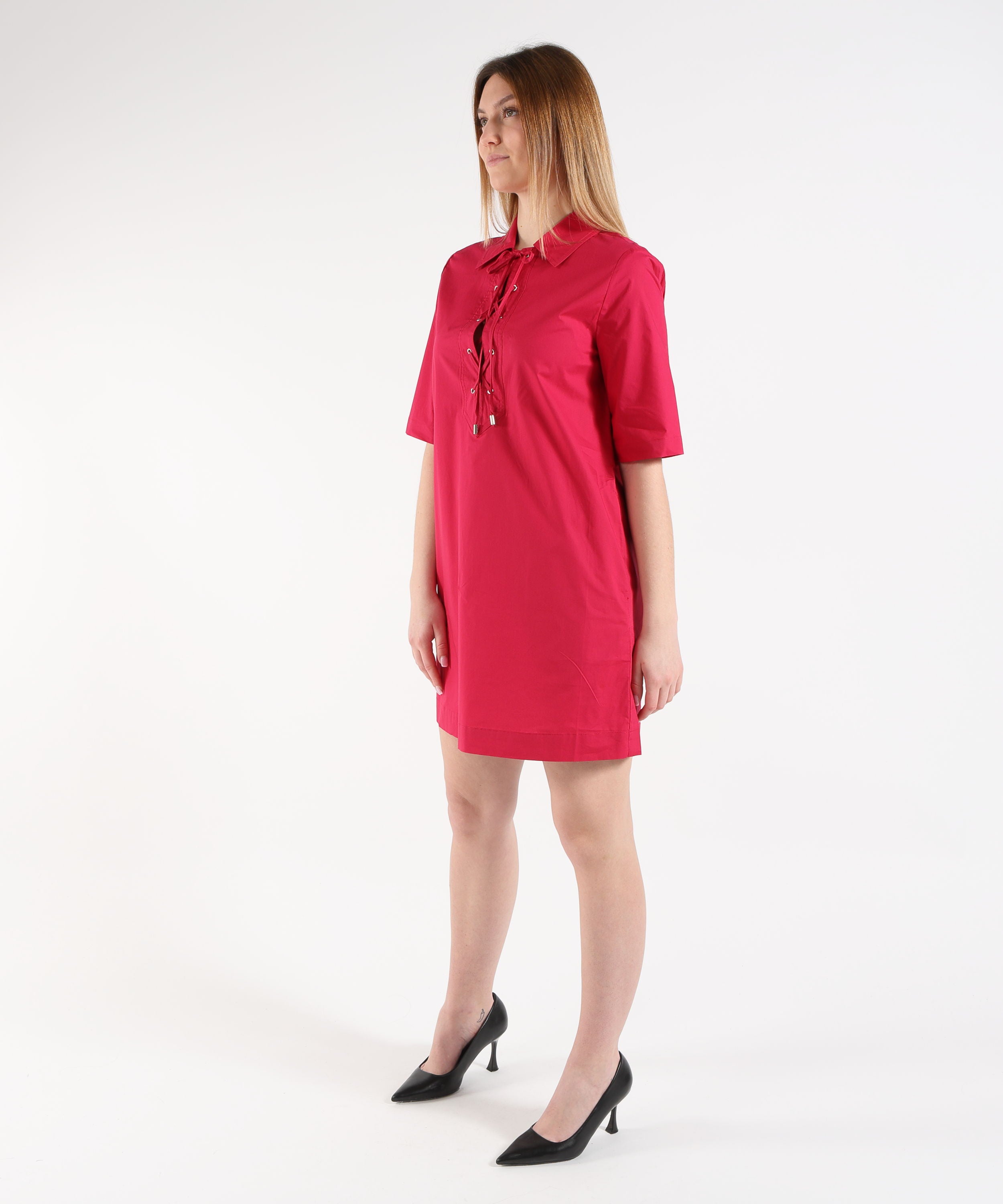 Dresses & Suits LIUJO WHITE Poplin Short Dress Rosso | LIUJO WHITE