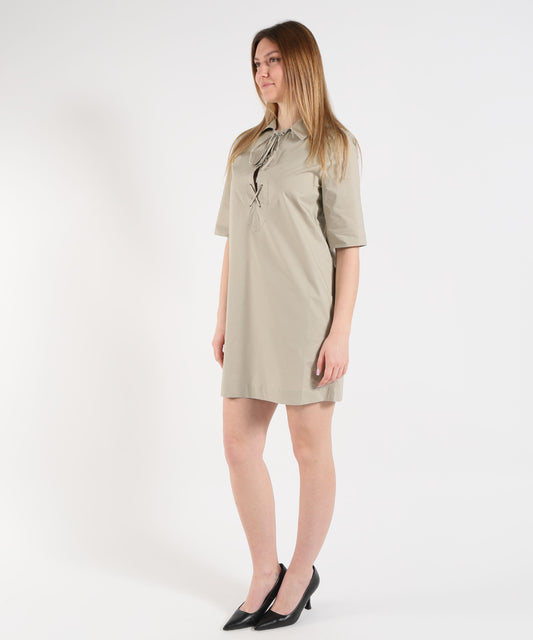 Dresses &amp; Suits LIUJO WHITE Poplin Short Dress Grigio | LIUJO WHITE