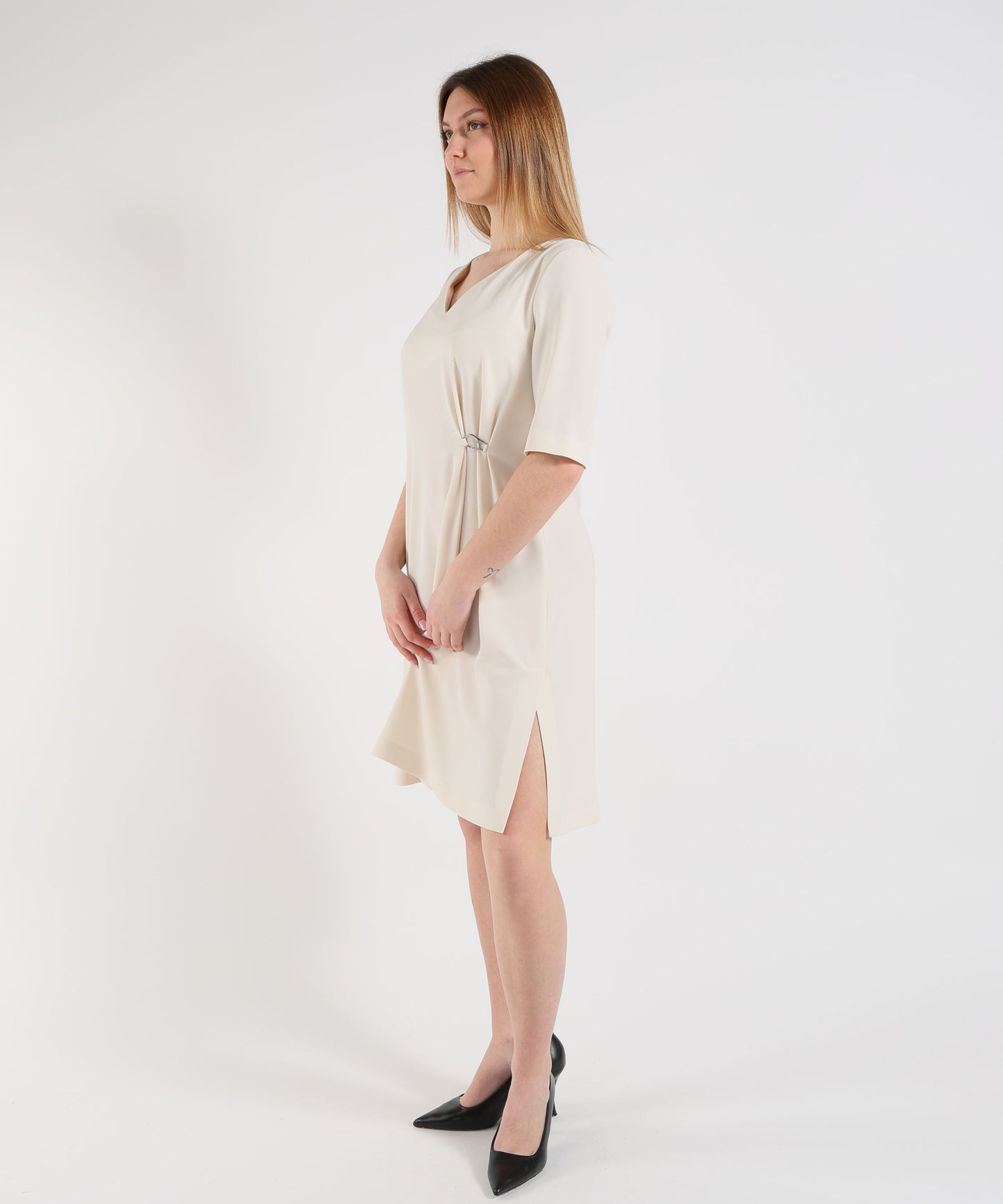 HERNO Herno Women's Midi Dress in Fluid Fabric with Carabiner Hook