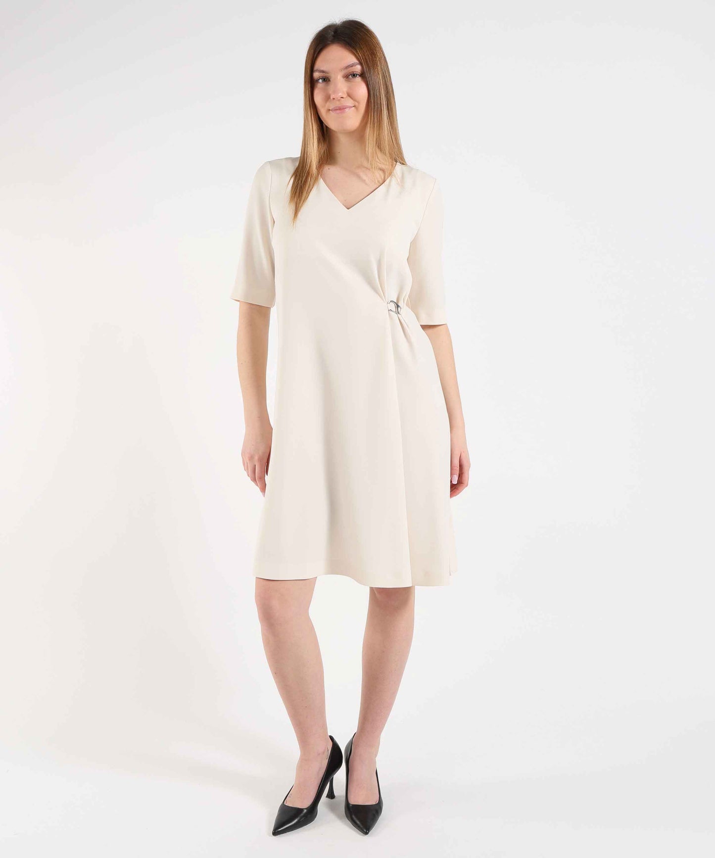 HERNO Herno Women's Midi Dress in Fluid Fabric with Carabiner Hook