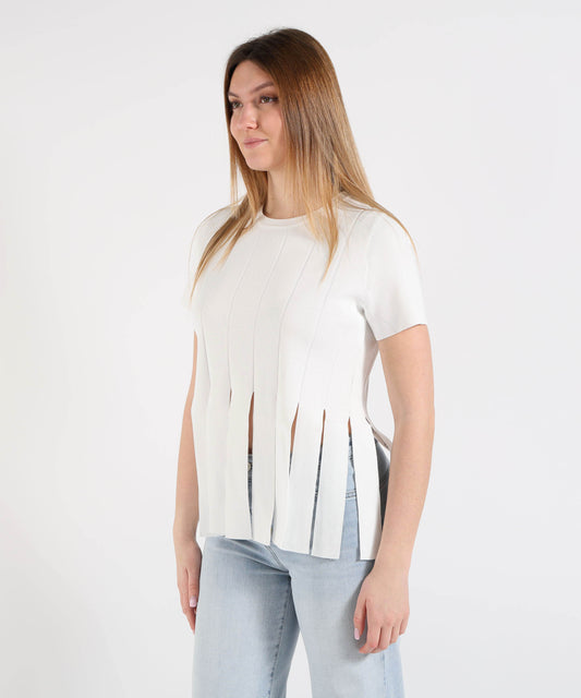 LIUJO BLACK Maglia con frange