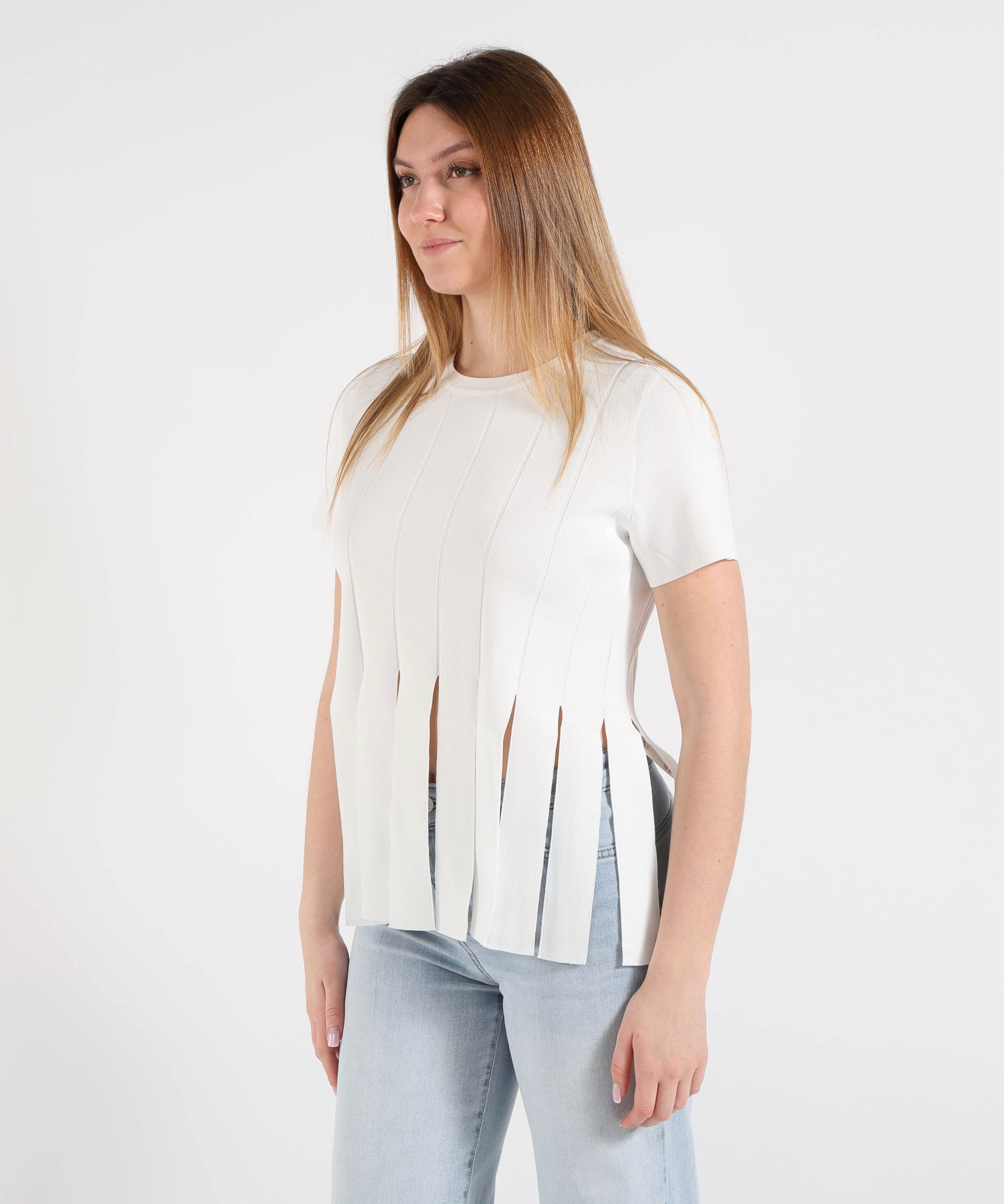 LIUJO BLACK Maglia con frange