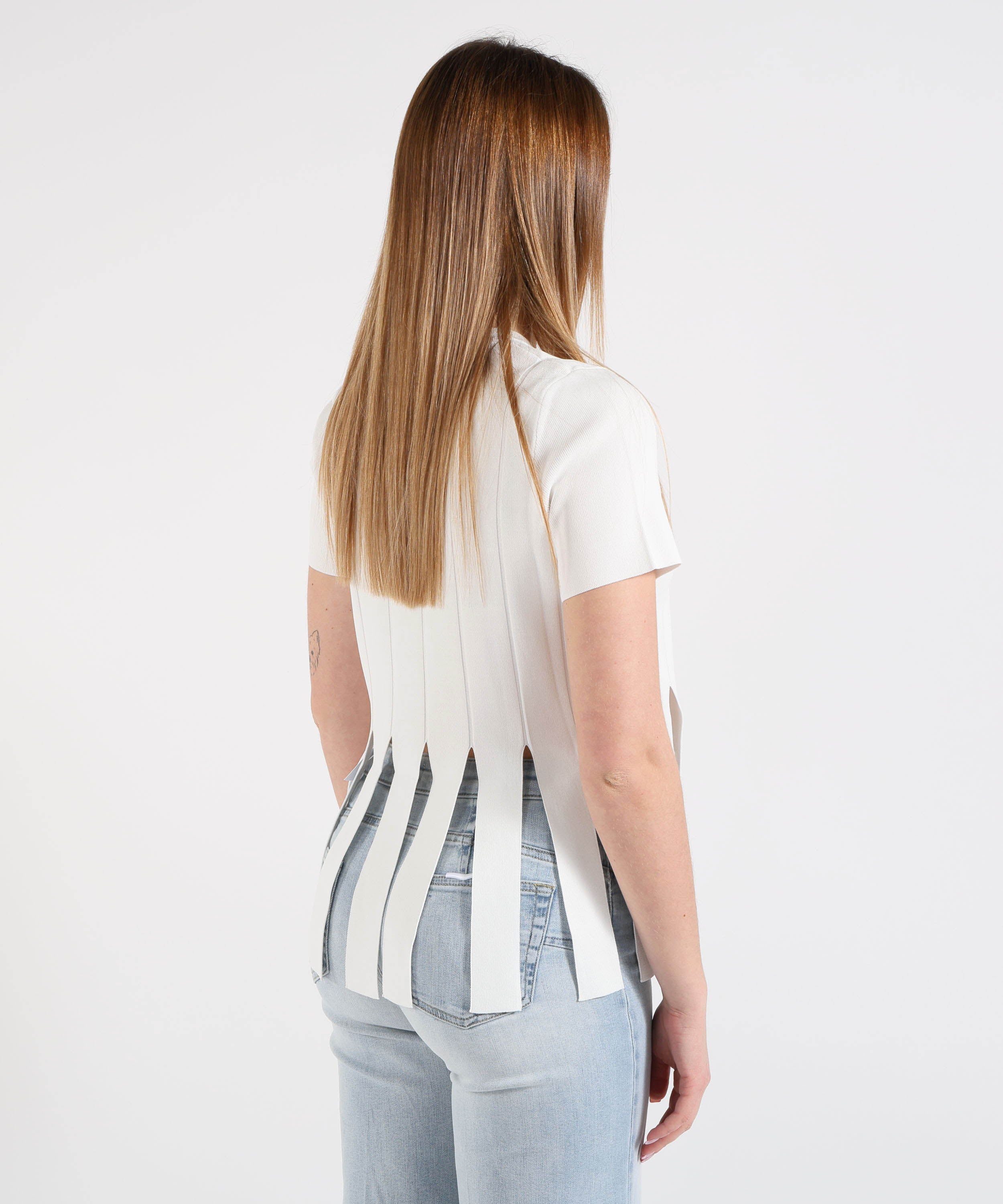 LIUJO BLACK Maglia con frange