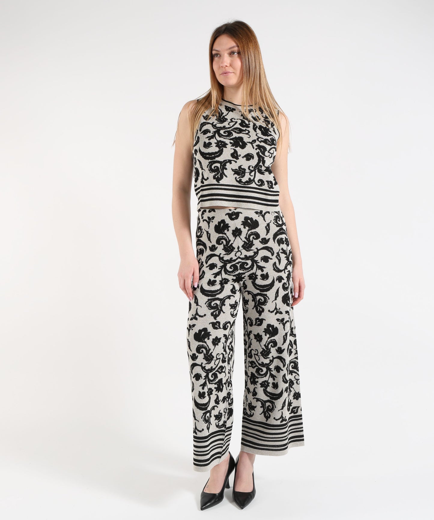 LIUJO WHITE Top Smanicato Liu Jo in Lurex