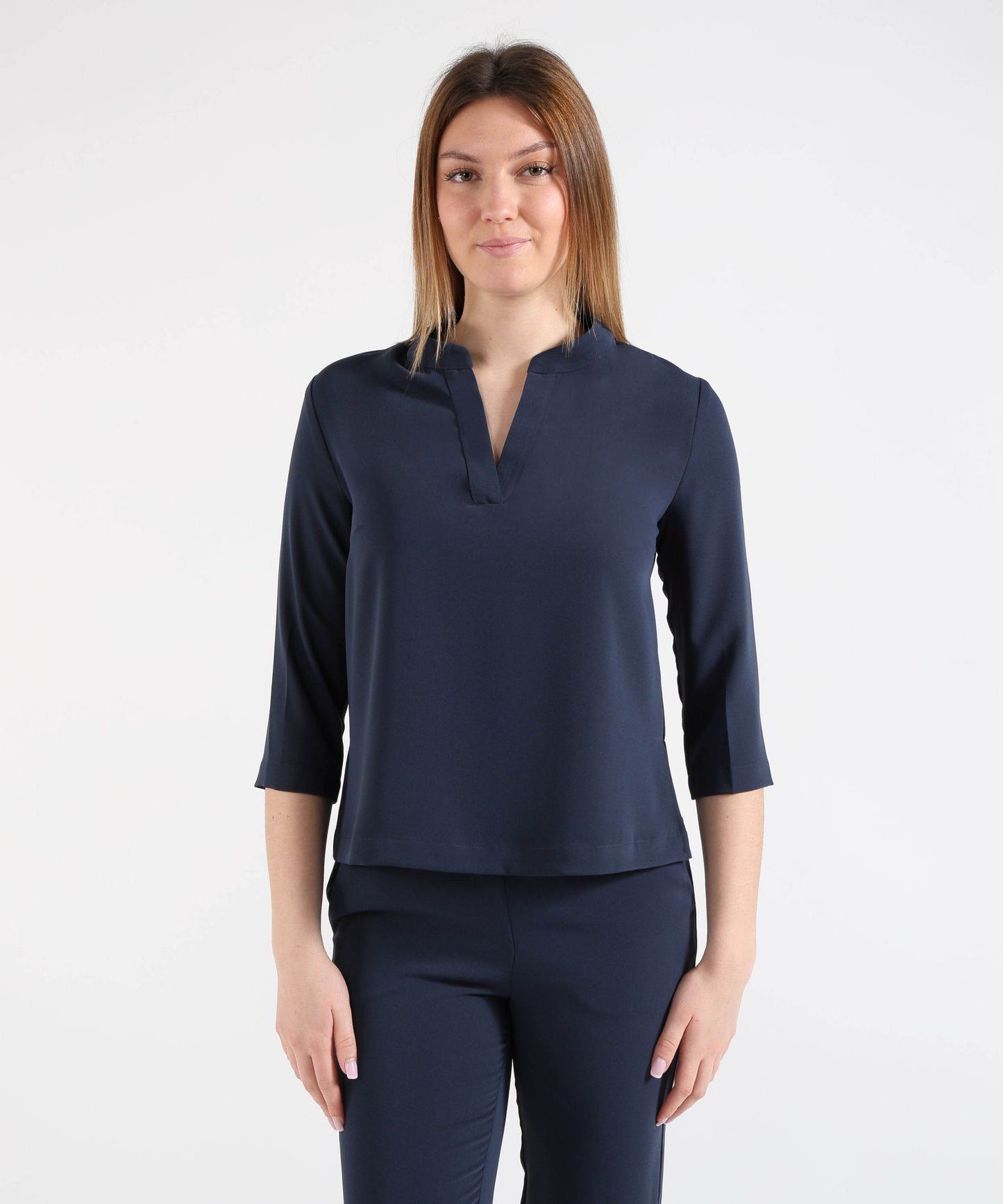 MAIDA MILA Women’s V-Neck Blouse with 3/4 Sleeves