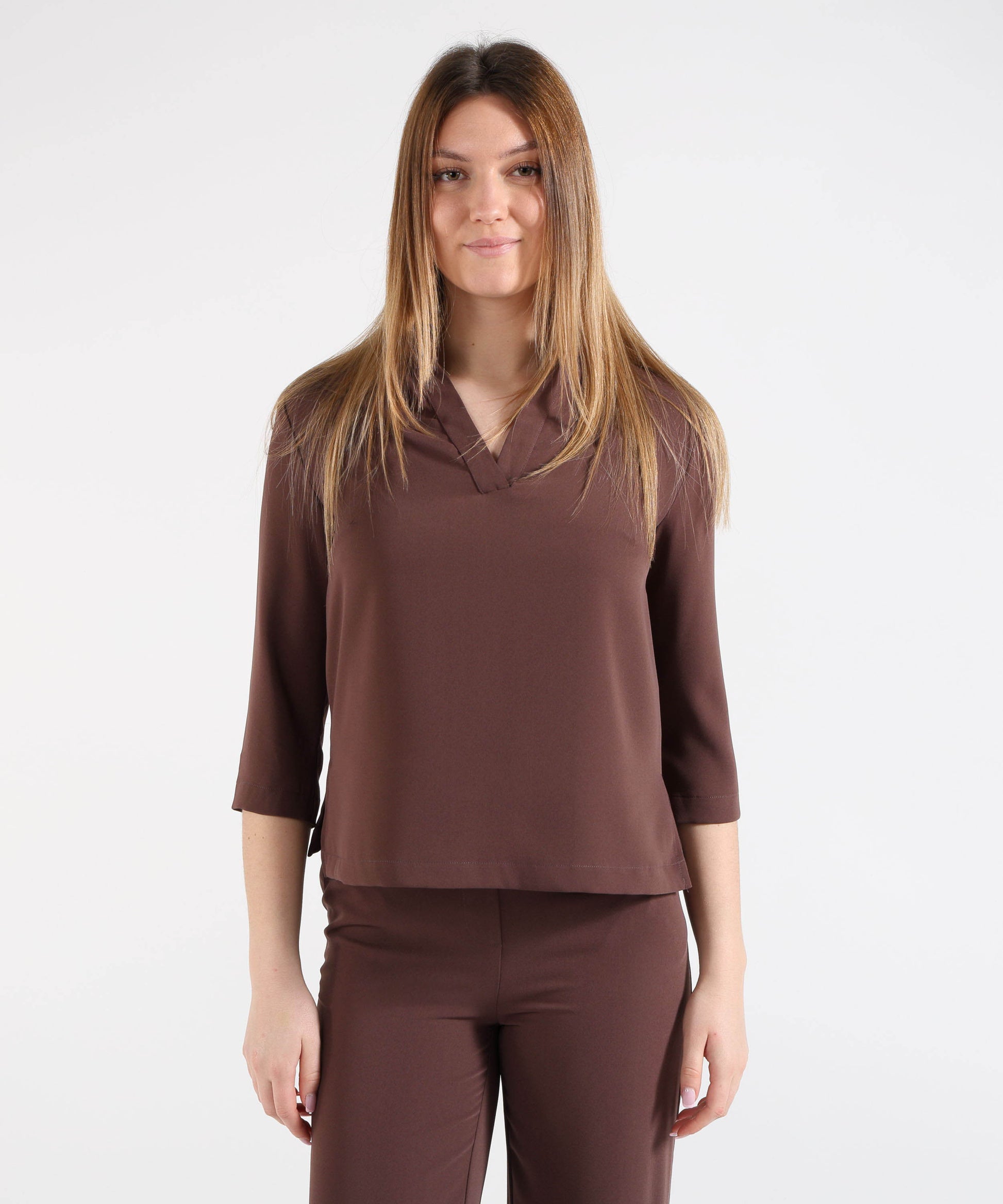 Blouses MAIDA MILA Women’s V-Neck Blouse with 3/4 Sleeves Bruno | MAIDA MILA