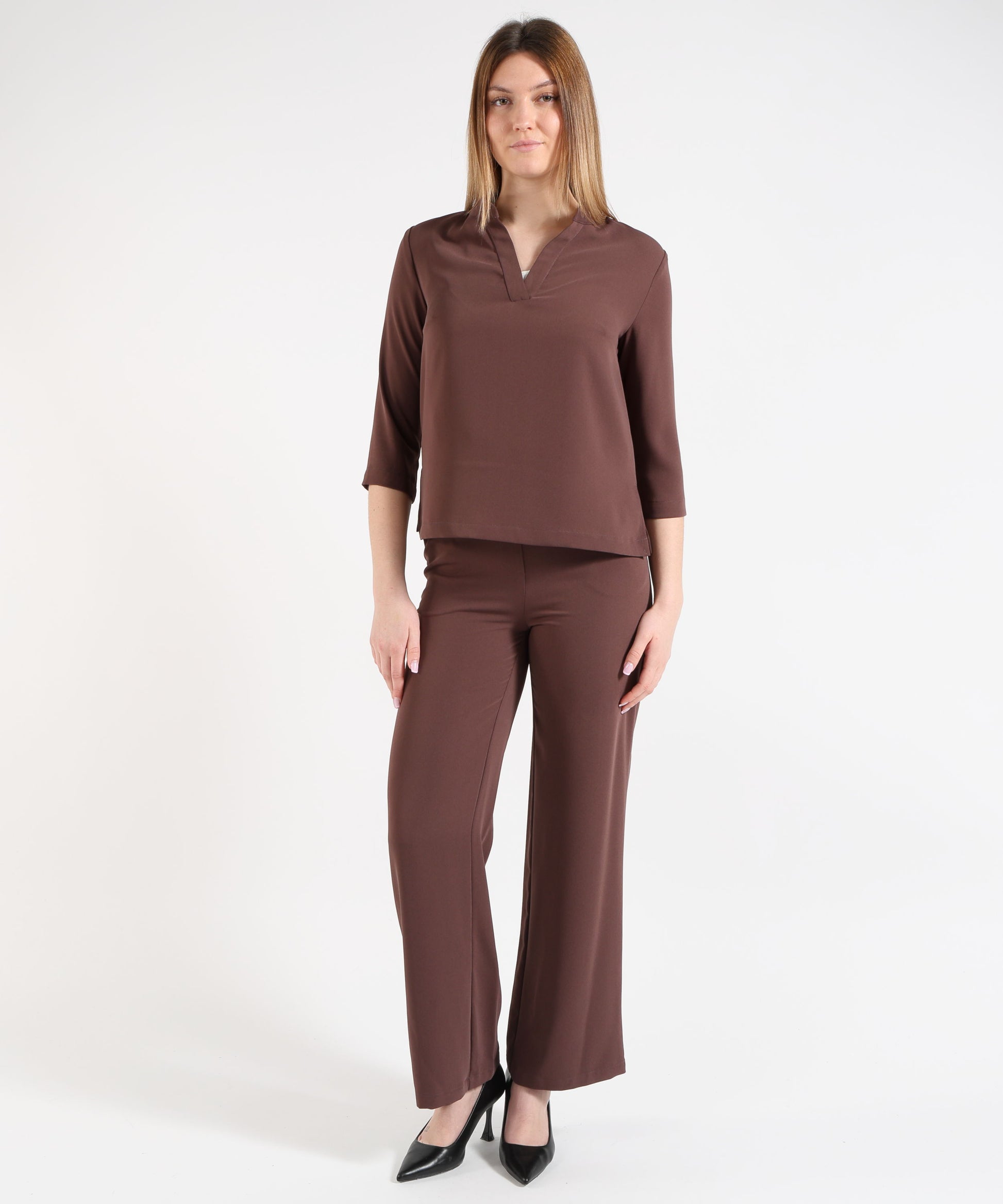 Blouses MAIDA MILA Women’s V-Neck Blouse with 3/4 Sleeves Bruno | MAIDA MILA