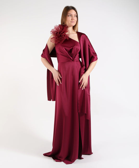 Outfits ELISABETTA DORI long one-shoulder dress Fucsia | ELISABETTA DORI