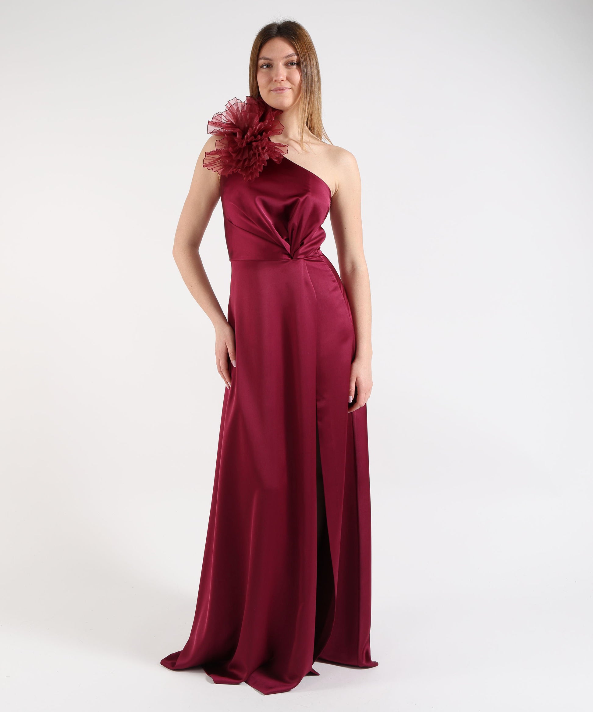 Outfits ELISABETTA DORI long one-shoulder dress Fucsia | ELISABETTA DORI
