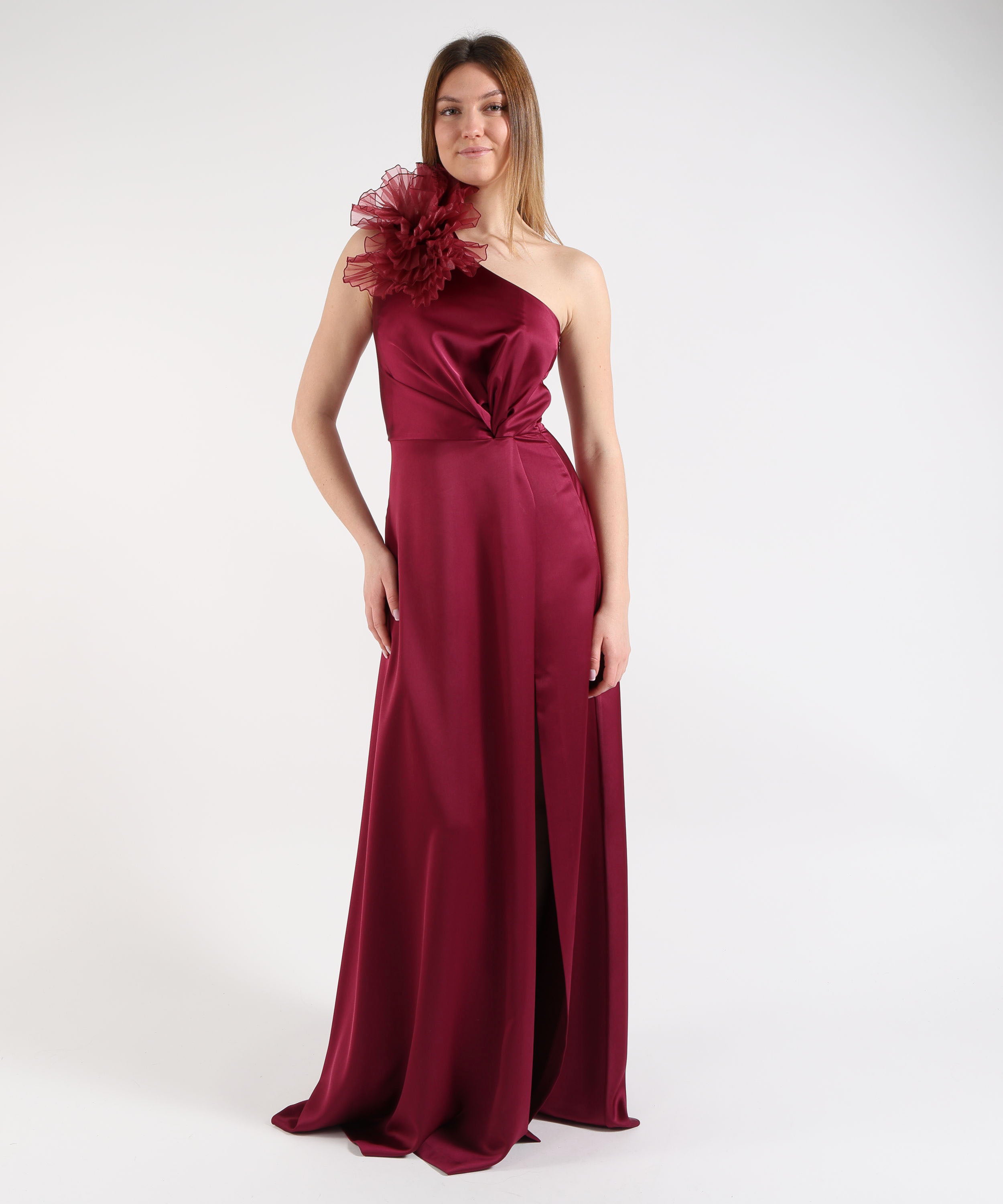 Outfits ELISABETTA DORI long one-shoulder dress Fucsia | ELISABETTA DORI