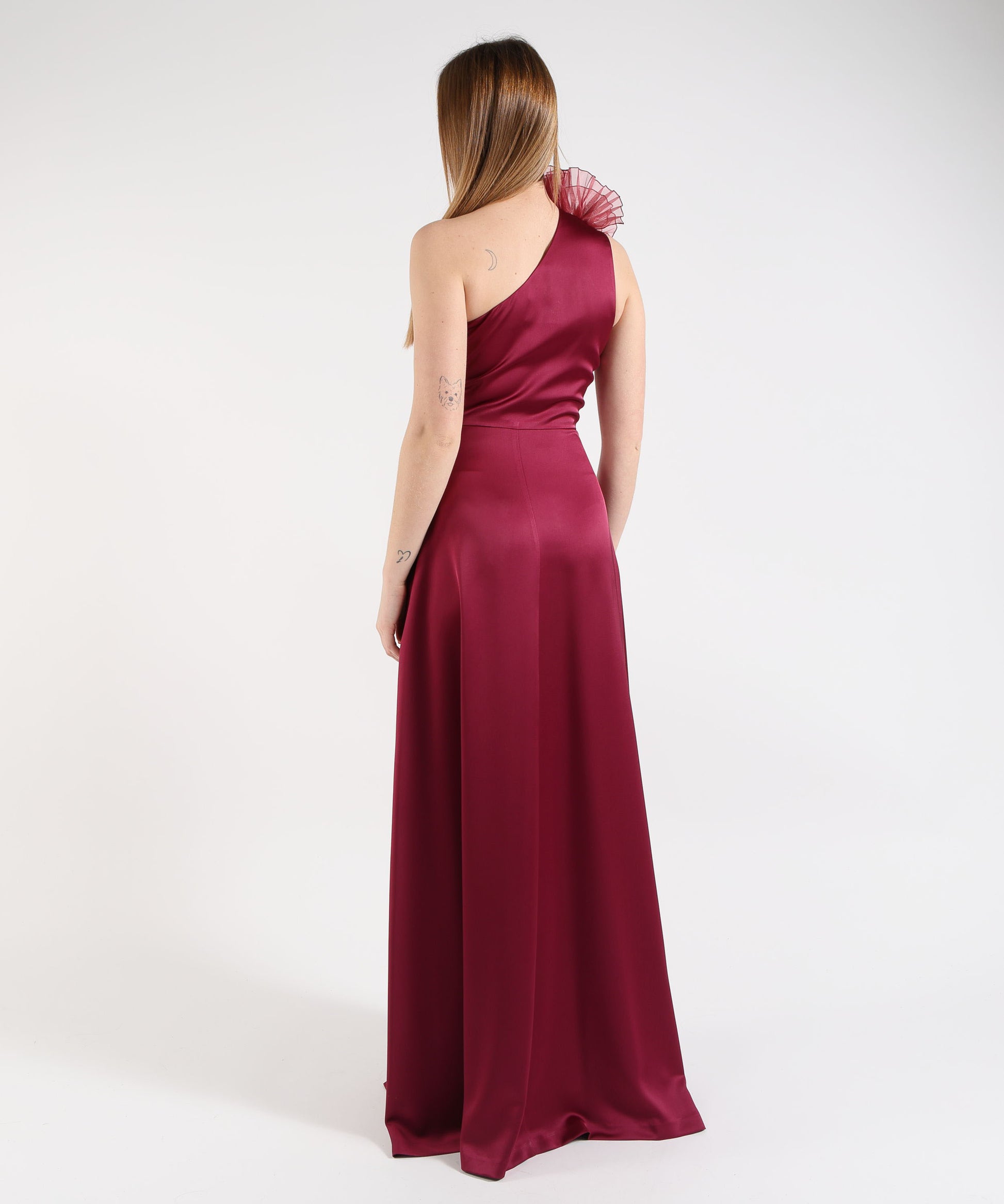 Outfits ELISABETTA DORI long one-shoulder dress Fucsia | ELISABETTA DORI