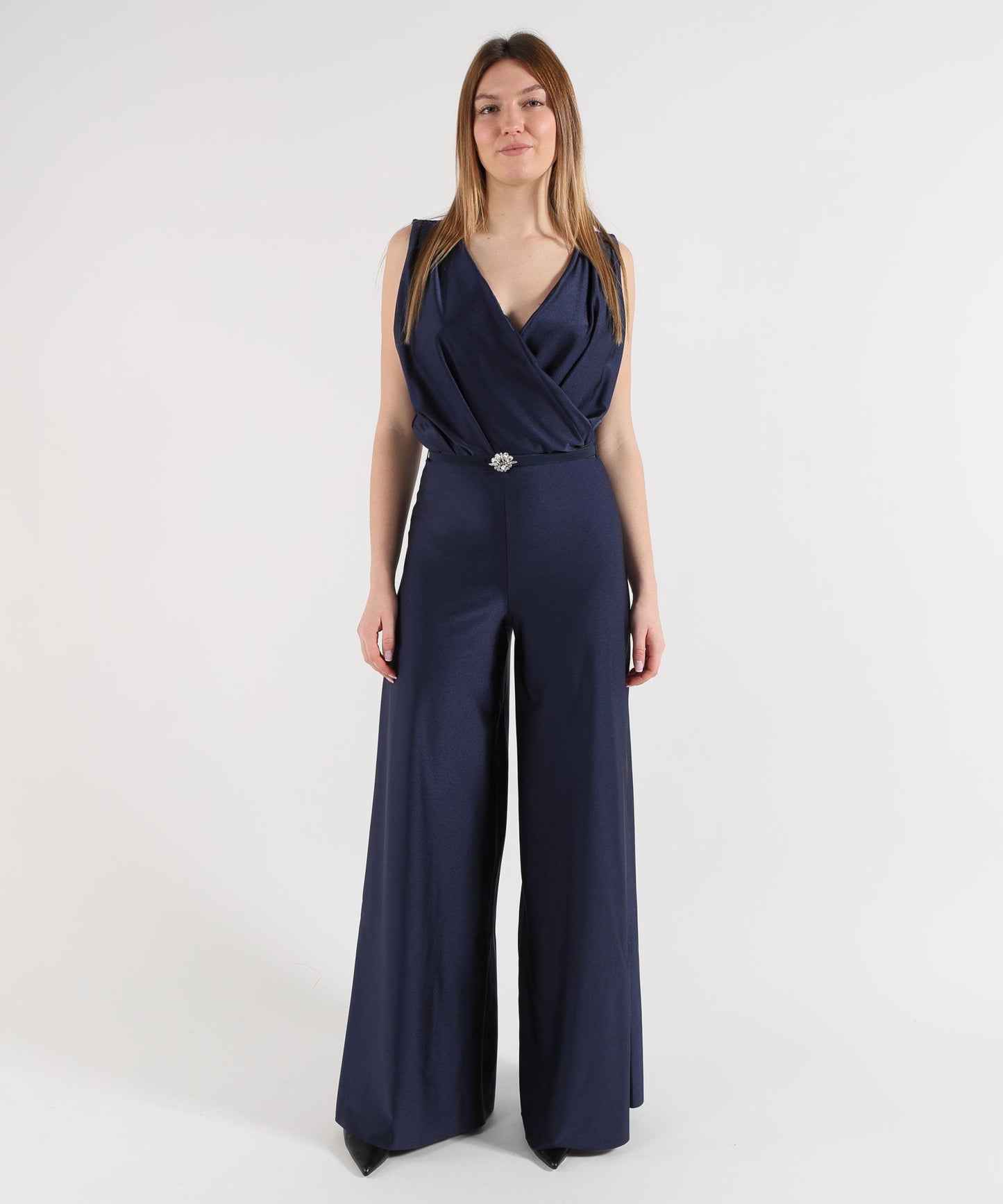 CHIARA BONI Women's Long Jumpsuit with Metallic Effect