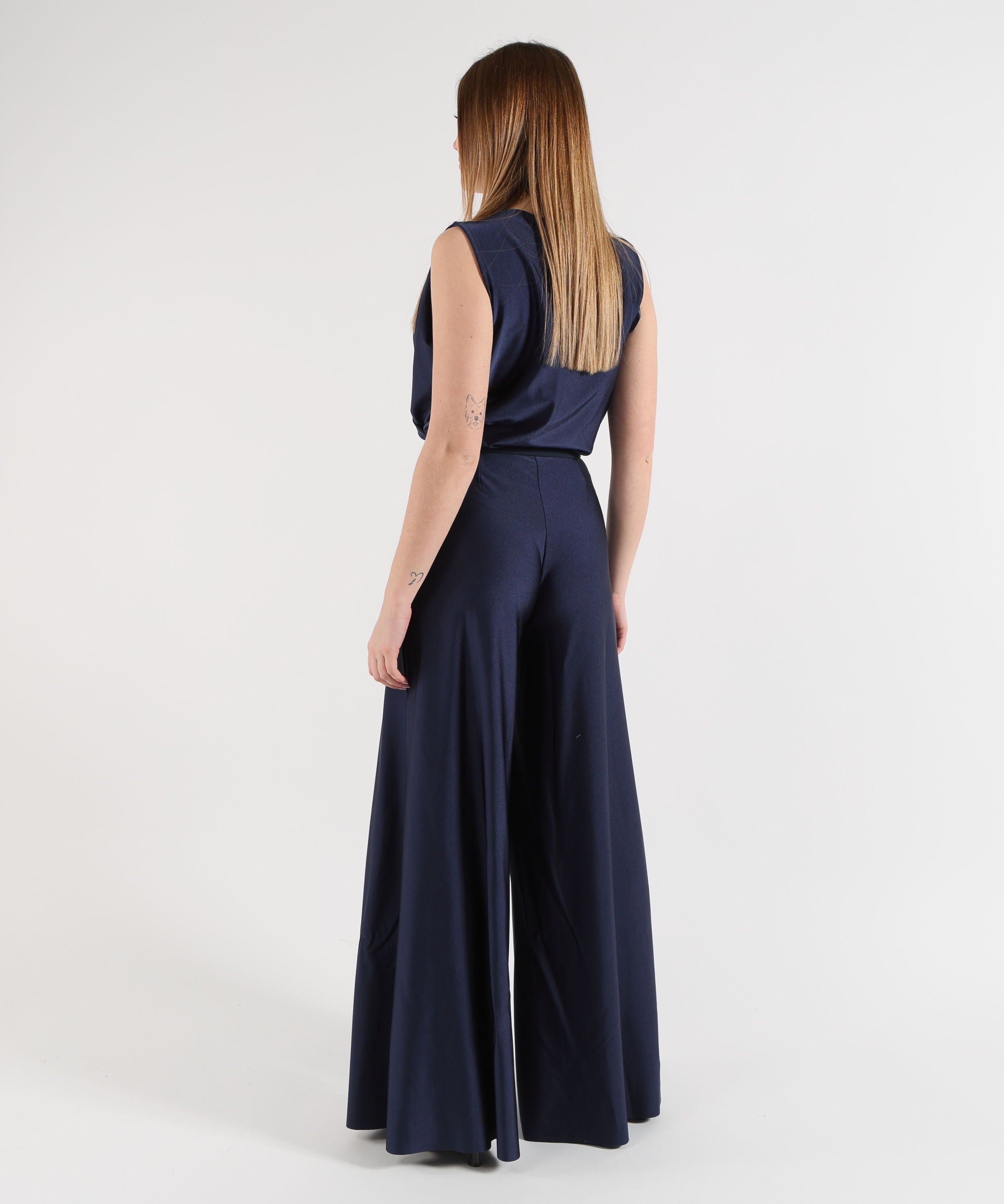 CHIARA BONI Women's Long Jumpsuit with Metallic Effect