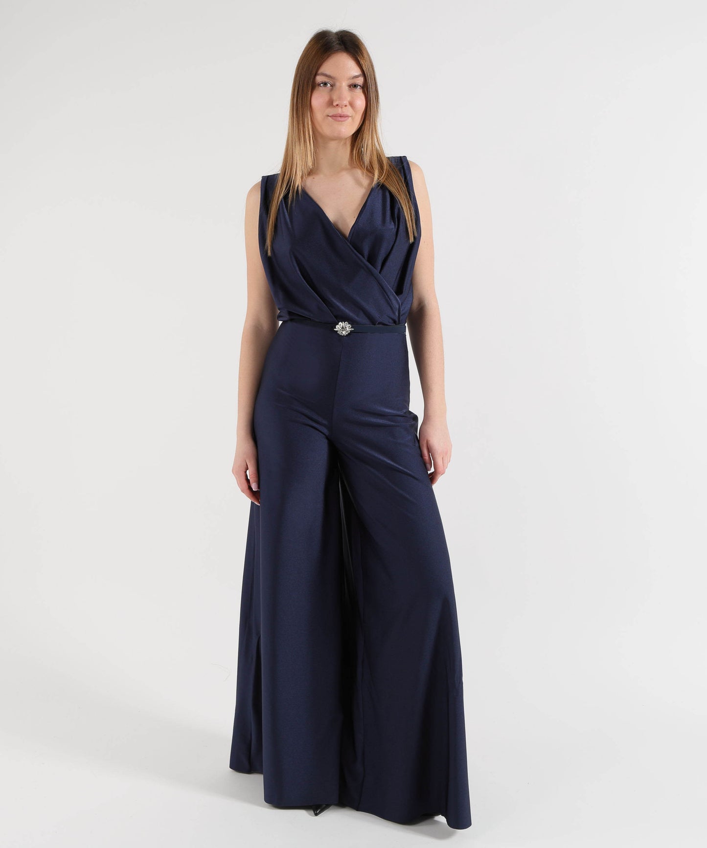 CHIARA BONI Women's Long Jumpsuit with Metallic Effect