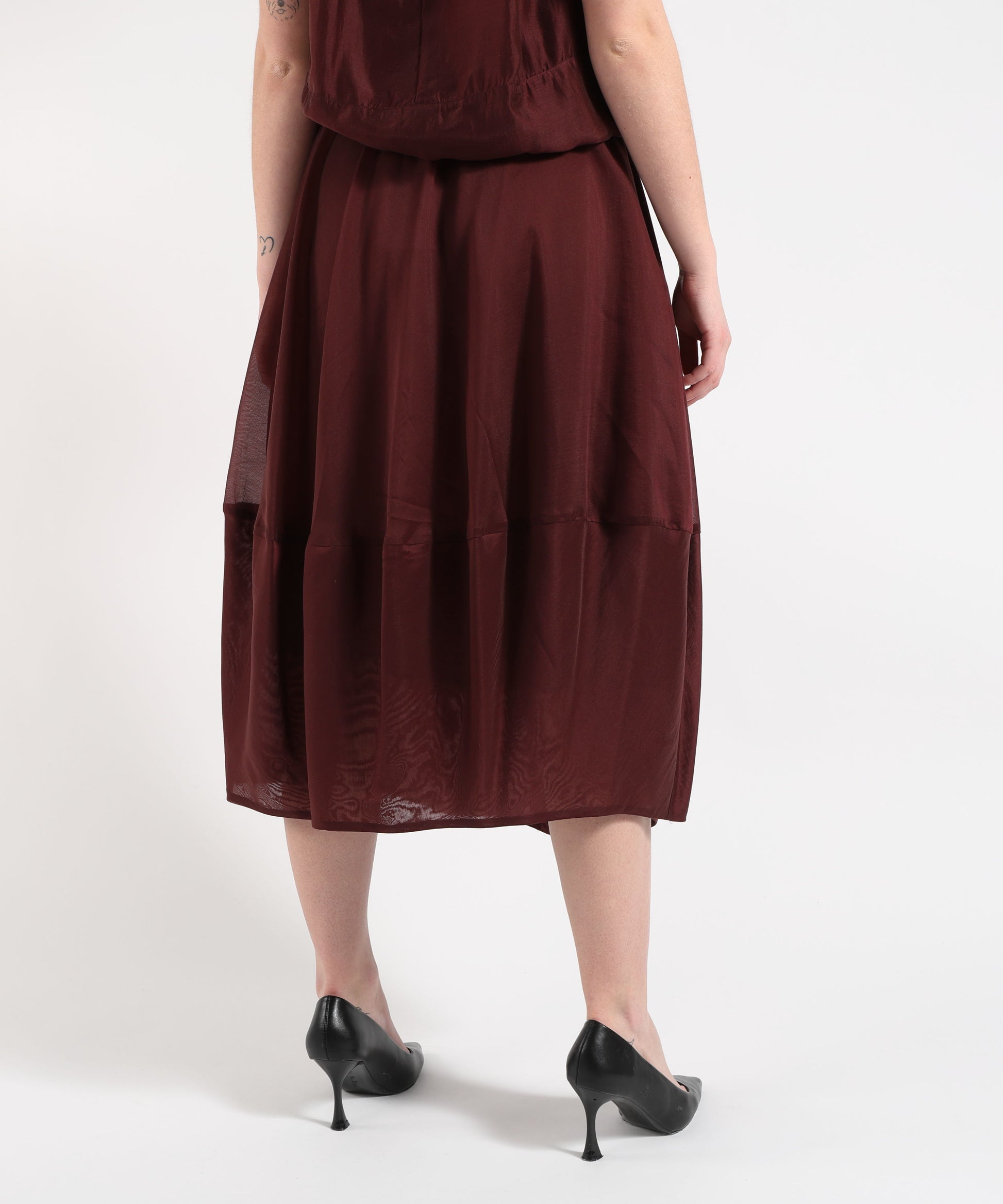 Gonne MEIMEI Gonna Donna Larga Effetto Palloncino Bordeau | MEIMEI