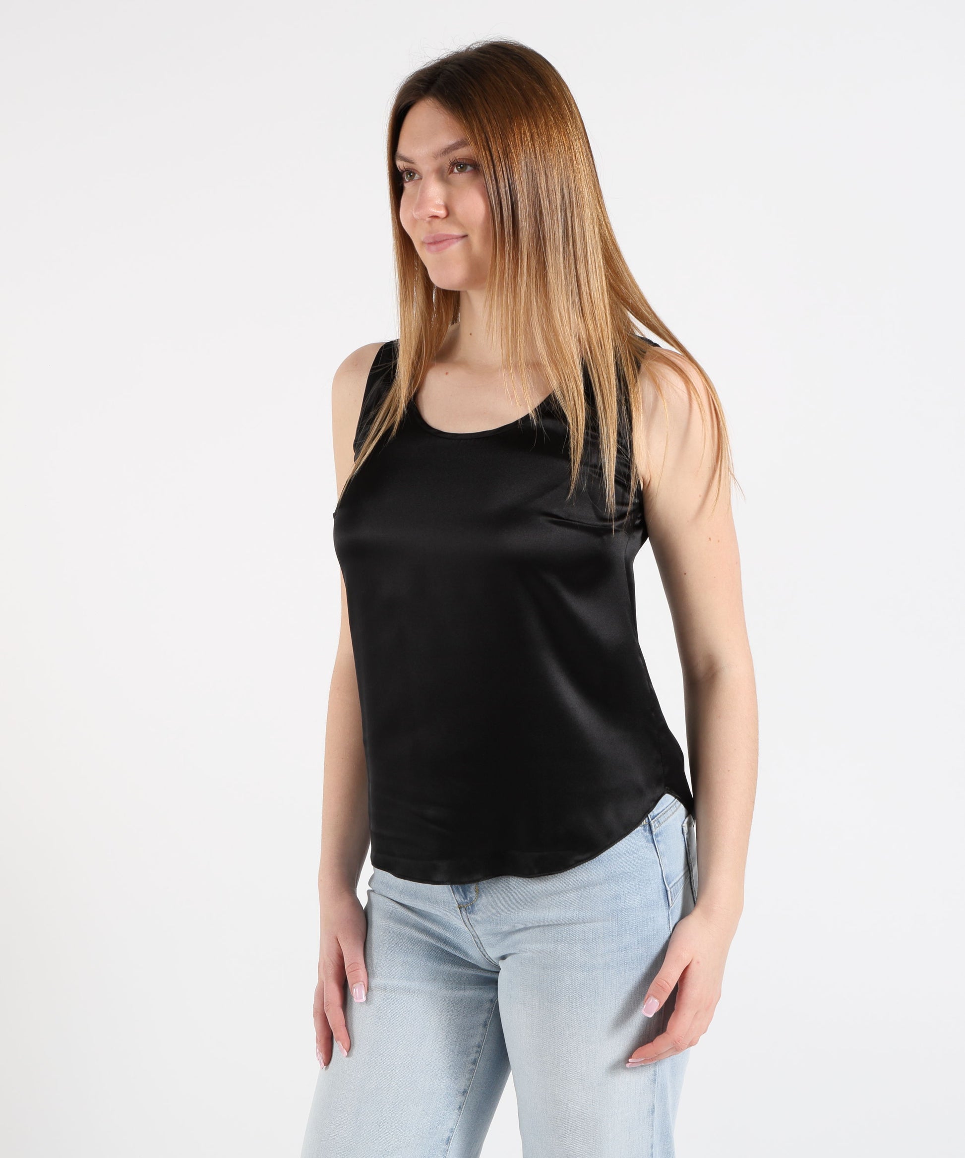 Canotte MAIDA MILA Canotta in seta Nero | MAIDA MILA