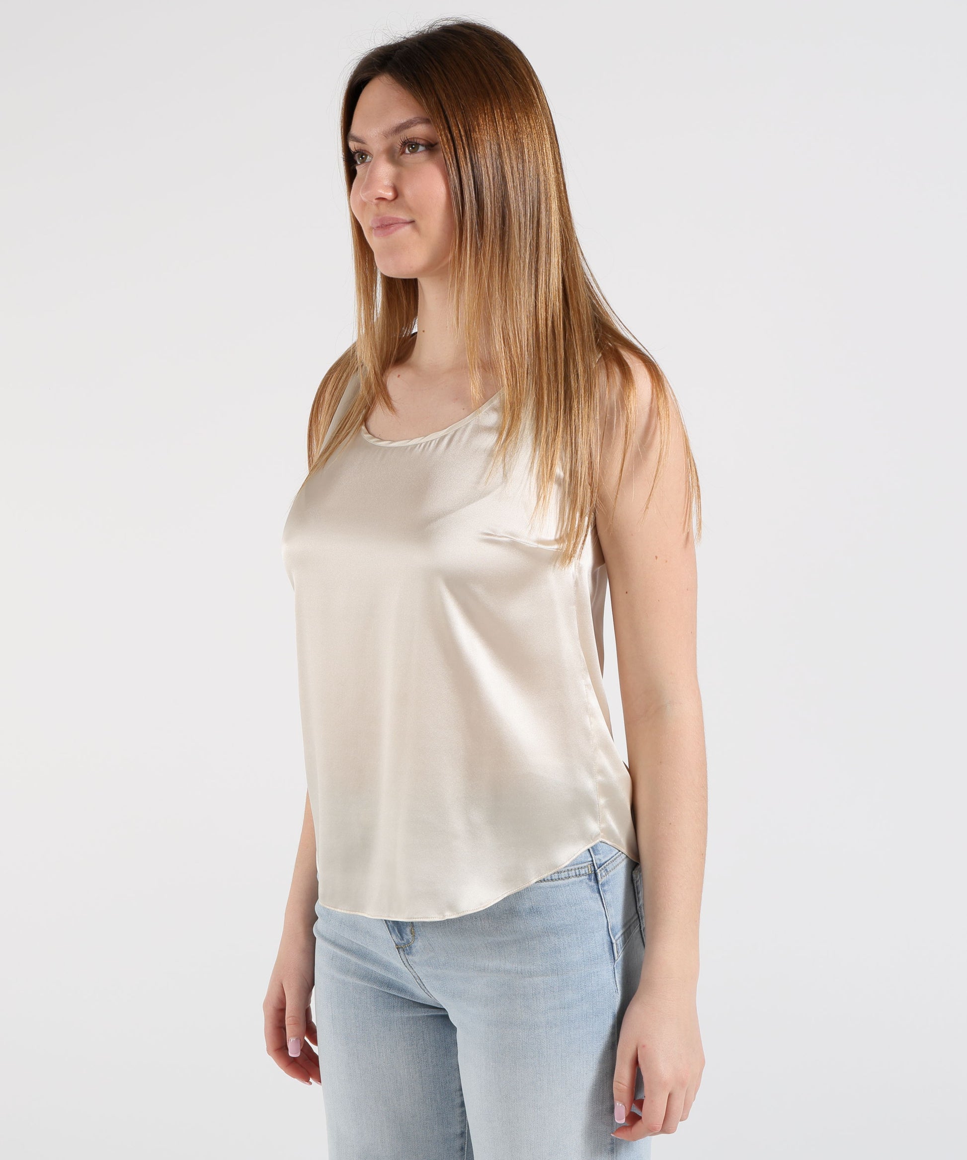 Tank tops MAIDA MILA Silk Tank Top Beige | MAIDA MILA