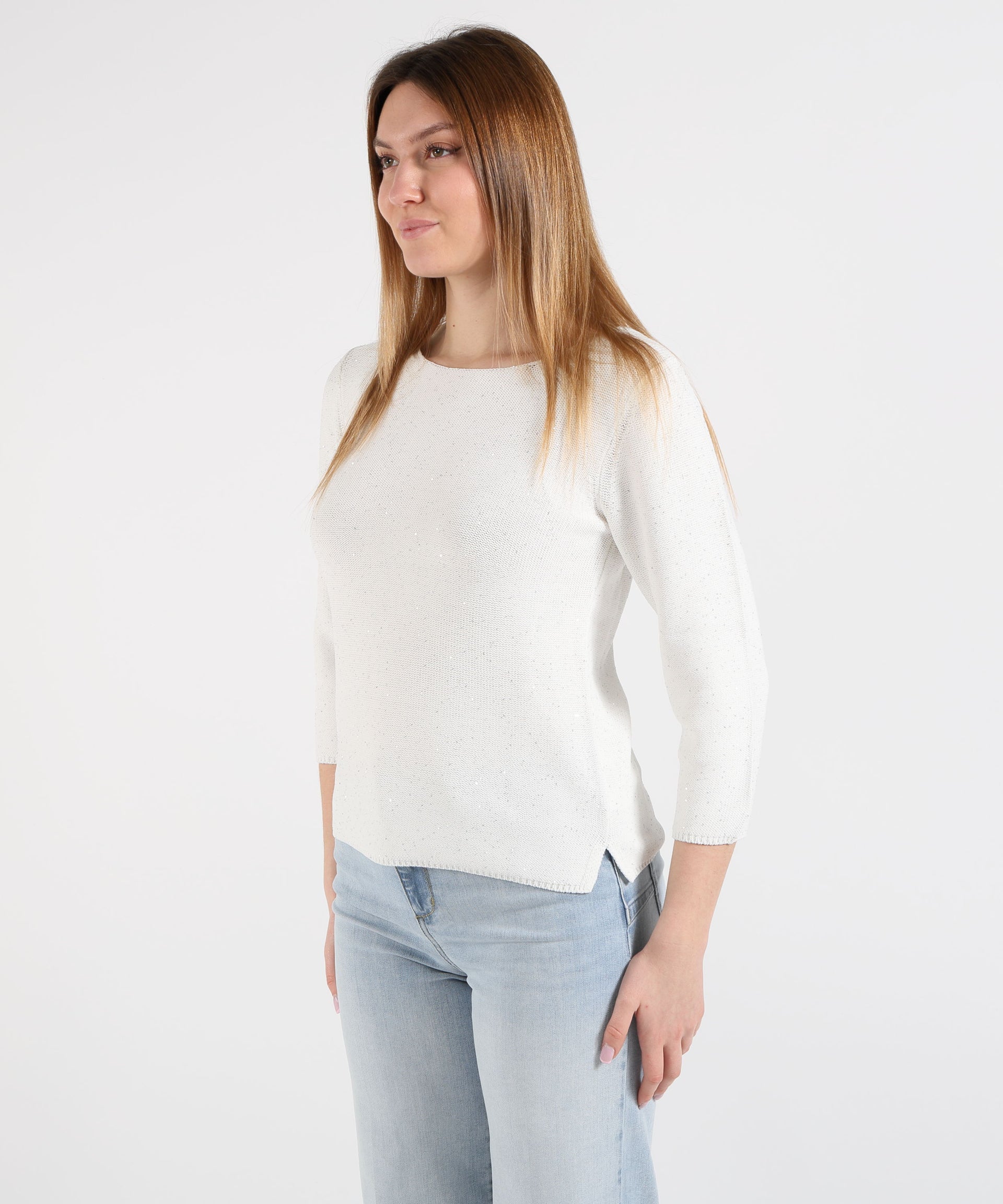 MAIDA MILA Maglia Donna Girocollo con Paillettes