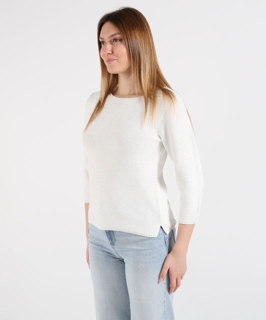 MAIDA MILA Maglia Donna Girocollo con Paillettes