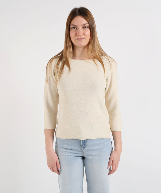 MAIDA MILA Maglia Donna Girocollo con Paillettes