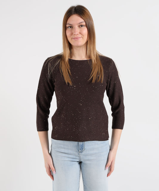 MAIDA MILA Maglia Donna Girocollo con Paillettes