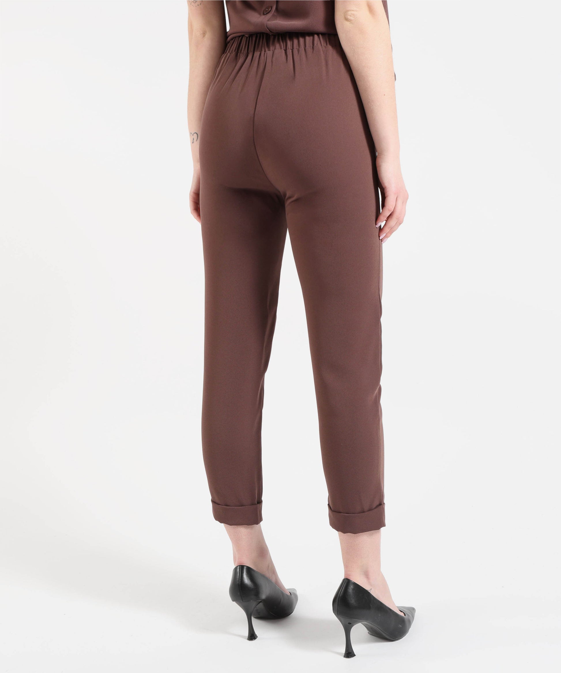 Pantaloni MAIDA MILA Pantalone Donna Morbido a Sigaretta Bruno | MAIDA MILA
