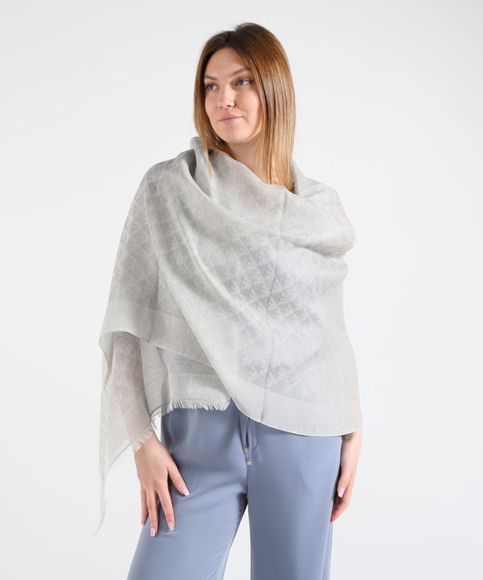 EMPORIO ARMANI Stola Rettangolare Donna a Fantasia con Logo