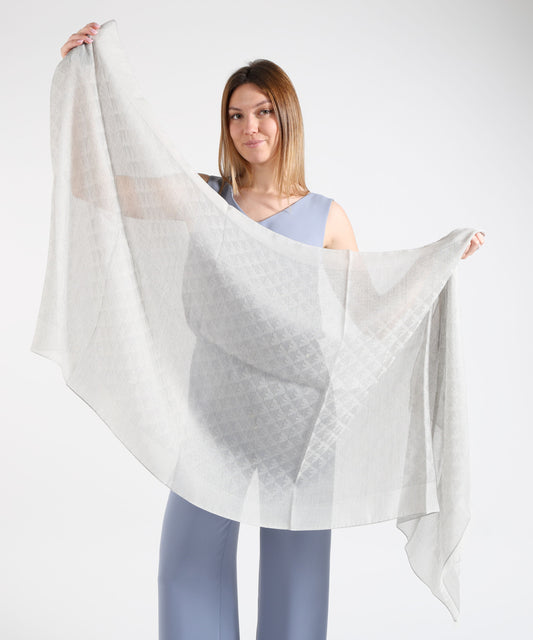 EMPORIO ARMANI Stola Rettangolare Donna a Fantasia con Logo