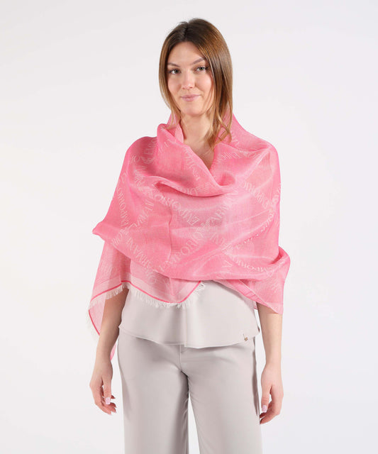 EMPORIO ARMANI Stola Rettangolare Donna a Fantasia con Logo