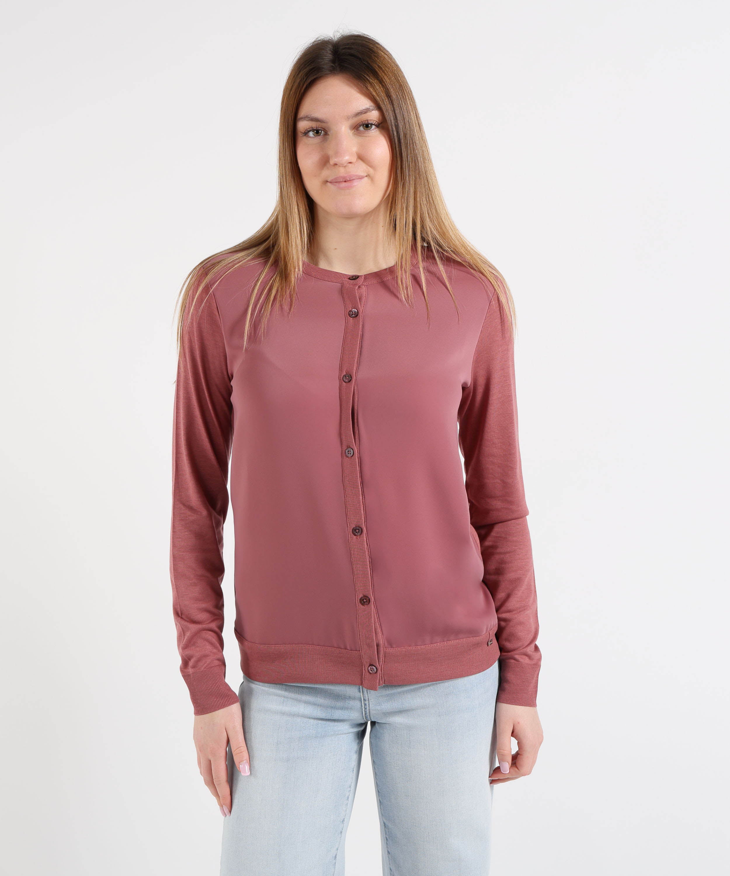 HERNO Cardigan Donna in Doppio Tessuto con Bottoncini