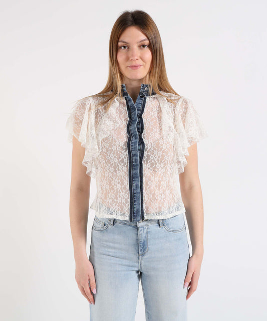 LIUJO denim Camicia in tulle e jeans