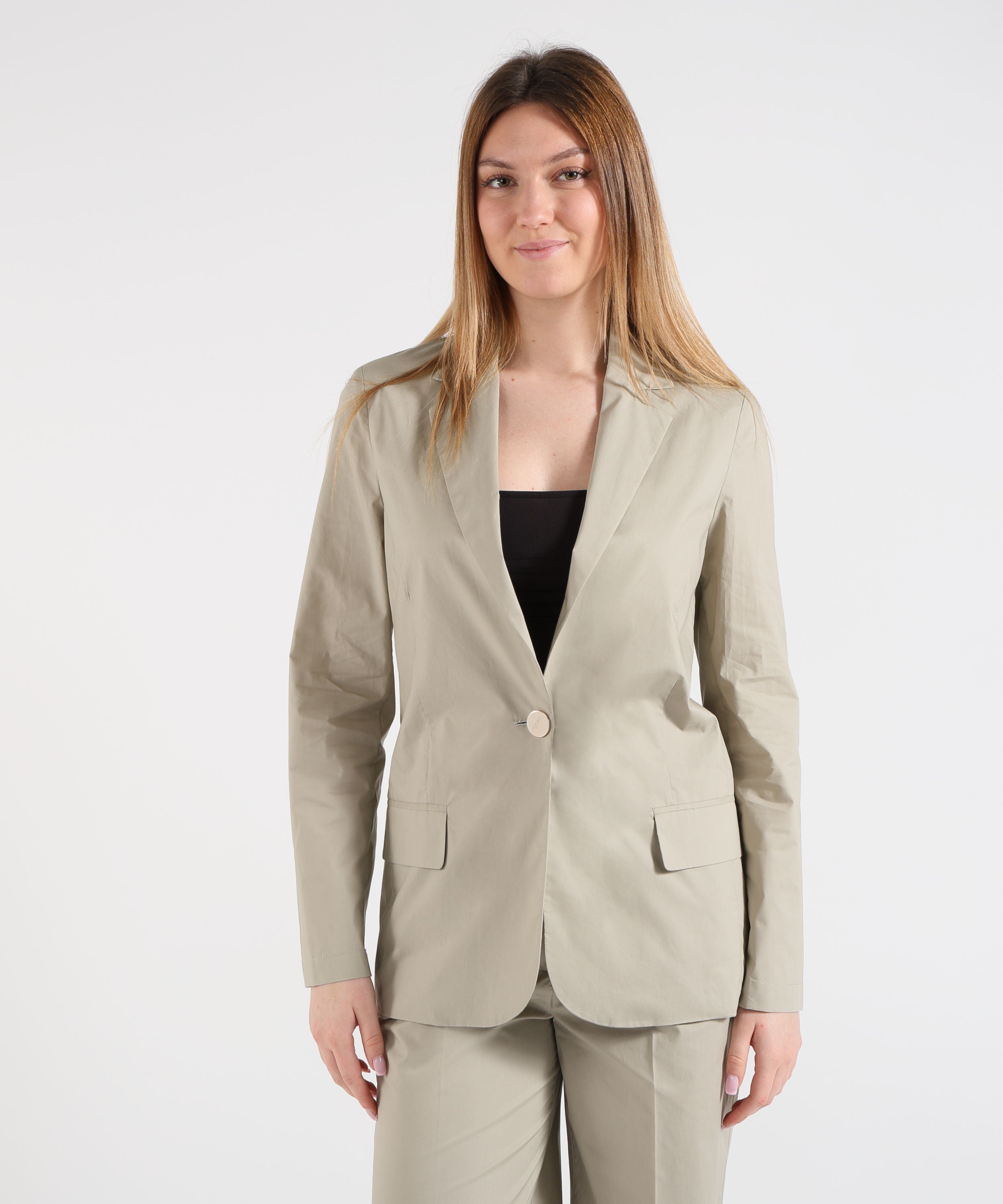 Jackets LIUJO WHITE Women’s Soft Single-Breasted Blazer Grigio | LIUJO WHITE